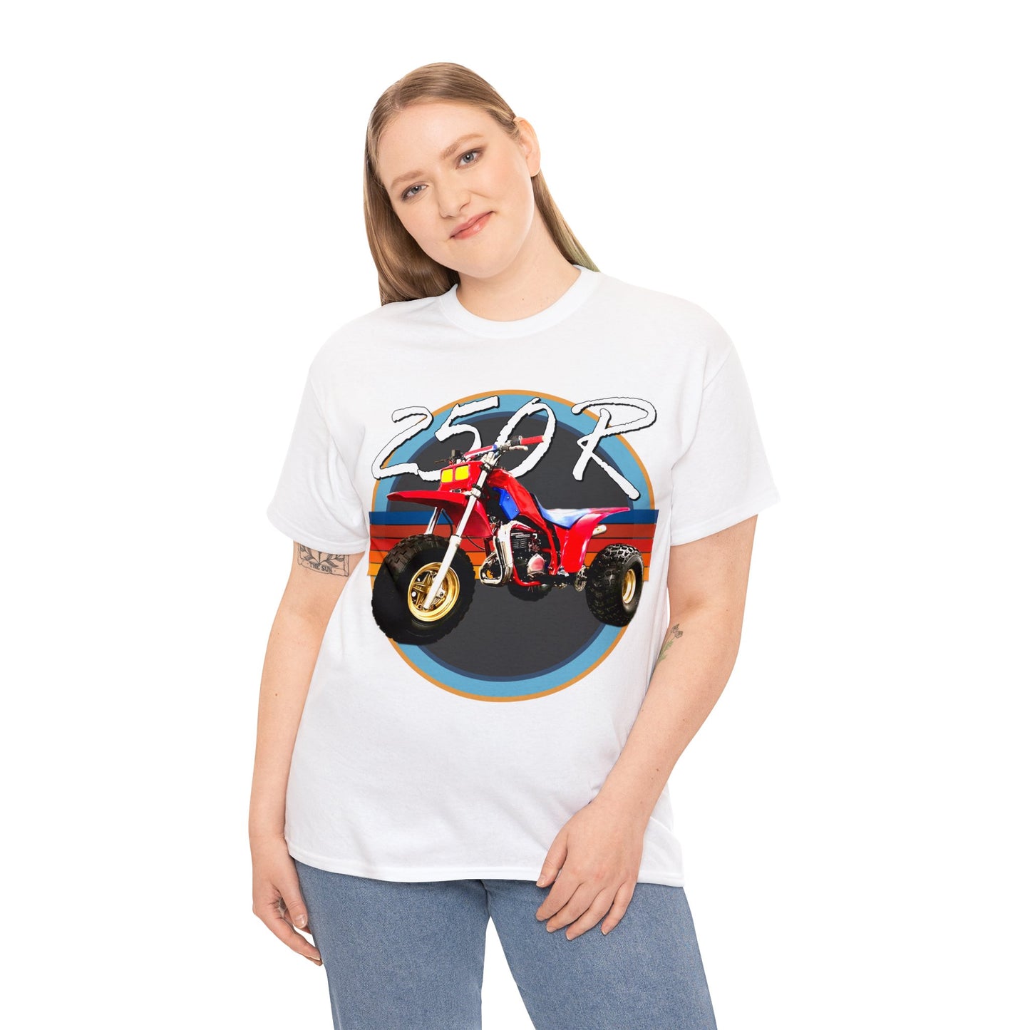 250R Three Wheeler, Retro Three Wheeler, 2 Stroke 3 Wheeler, ATV, ATC Heavy Cotton Tee