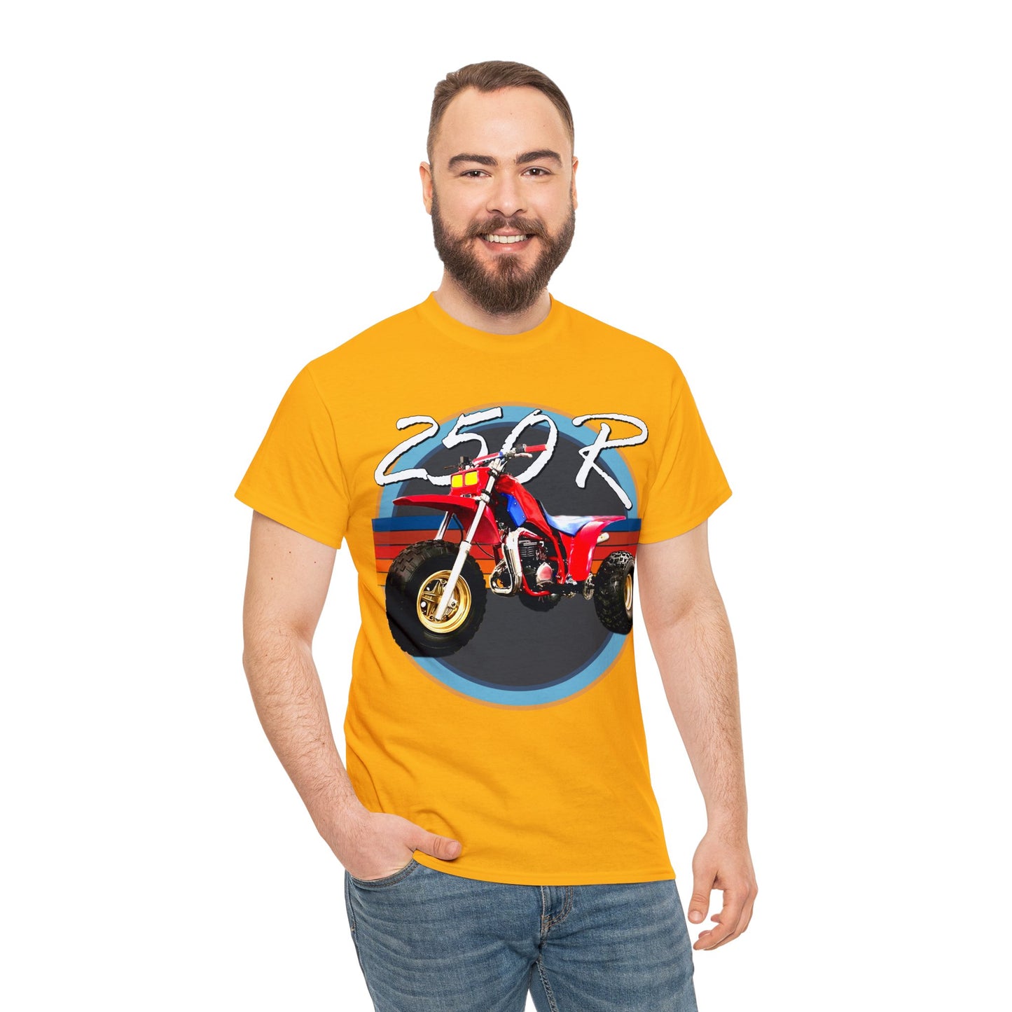 250R Three Wheeler, Retro Three Wheeler, 2 Stroke 3 Wheeler, ATV, ATC Heavy Cotton Tee