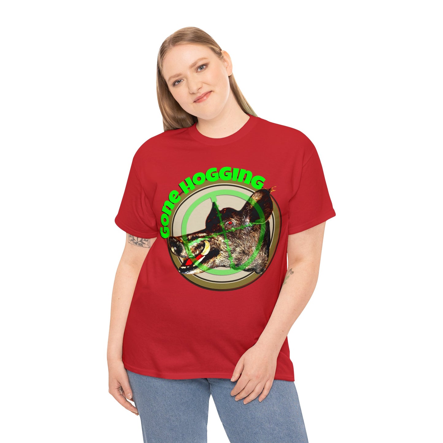 Wild Hog Hunter, Wild Hog, Hog Wild, Hog Boar Hunting Heavy Cotton Tee