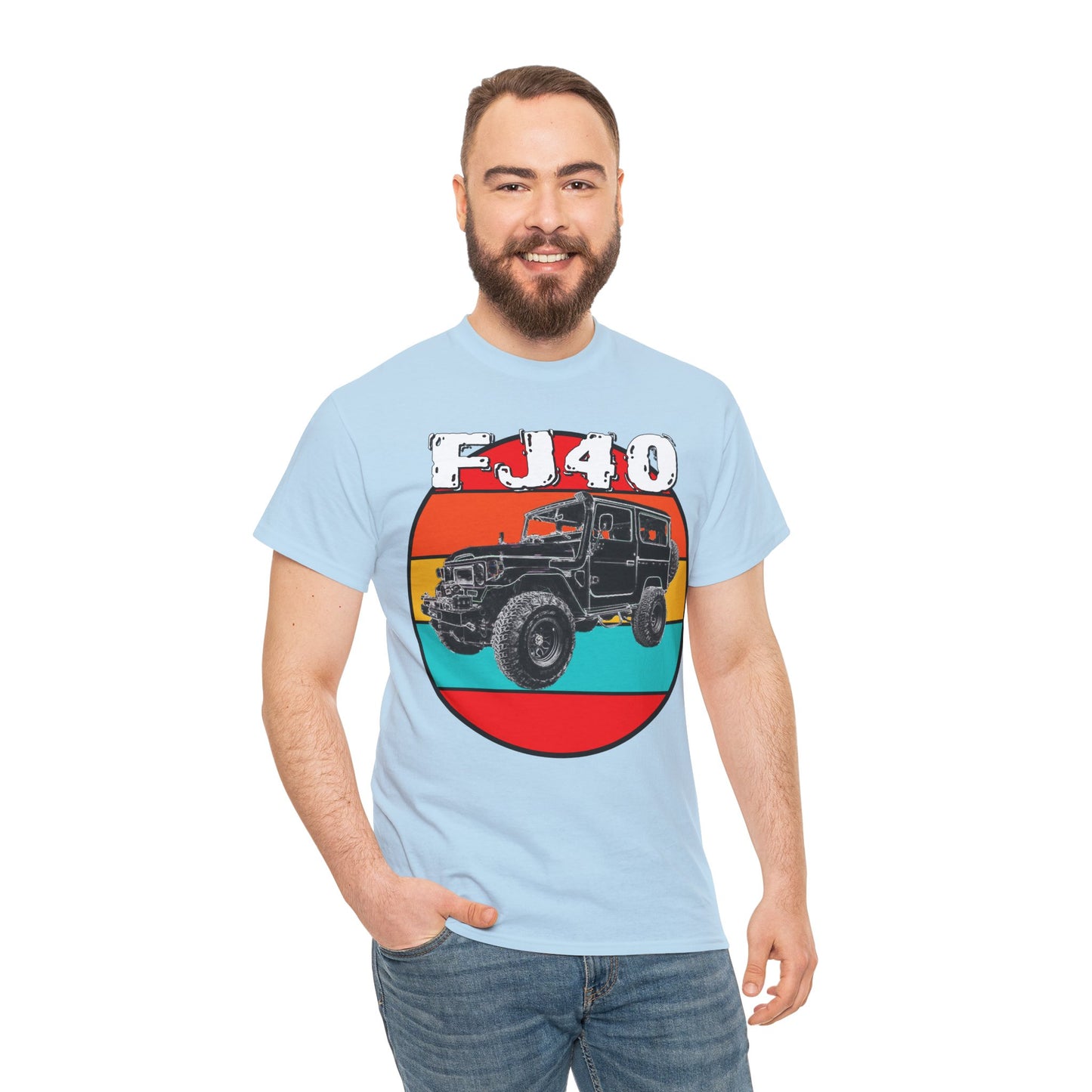 FJ 40 4x4 Off Road Truck Vintage Retro Heavy Cotton Tee