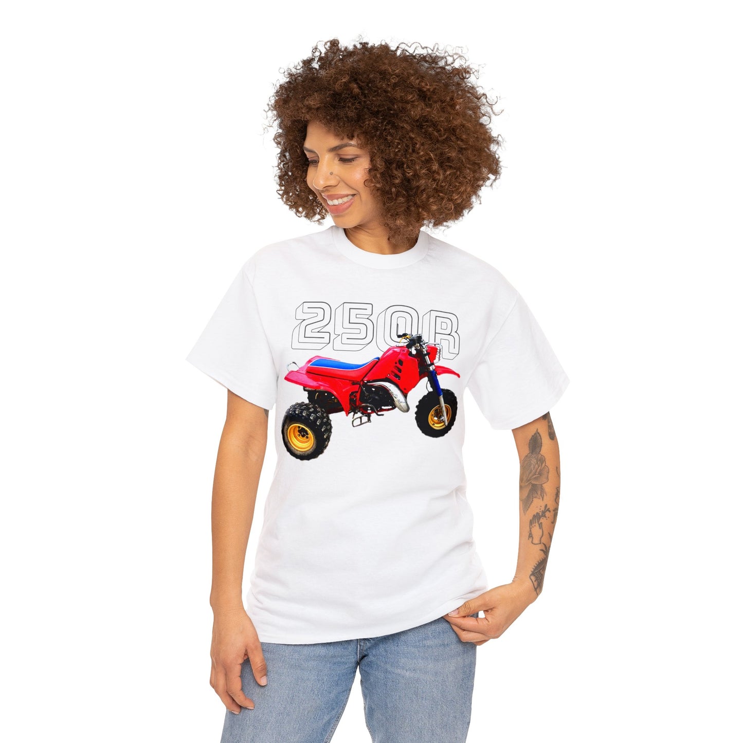 250R Three Wheeler, Retro Three Wheeler, 2 Stroke 3 Wheeler, ATV, ATC Heavy Cotton Tee