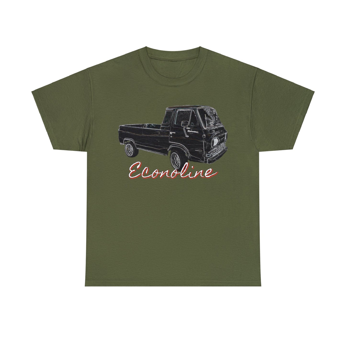 Econoline Pickup Truck, Vintage Pickup Truck, Old School Pickup Heavy Cotton Tee