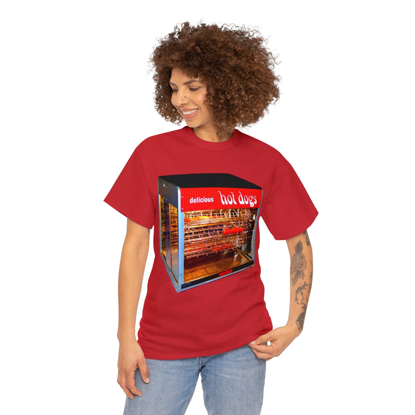 Hot Dog Roller, Hot Dog Vendor, Hot Dog Machine, Delicious Hot Dogs Heavy Cotton Tee