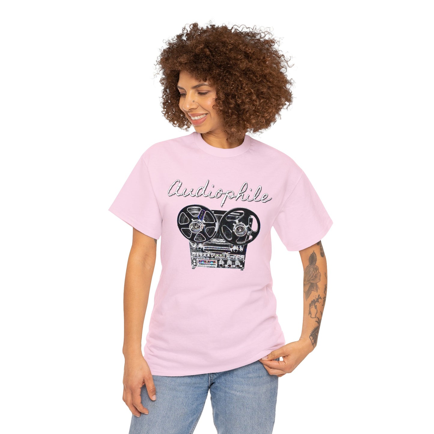 Vintage Reel-to-Reel Tape Player Unisex Heavy Cotton Tee