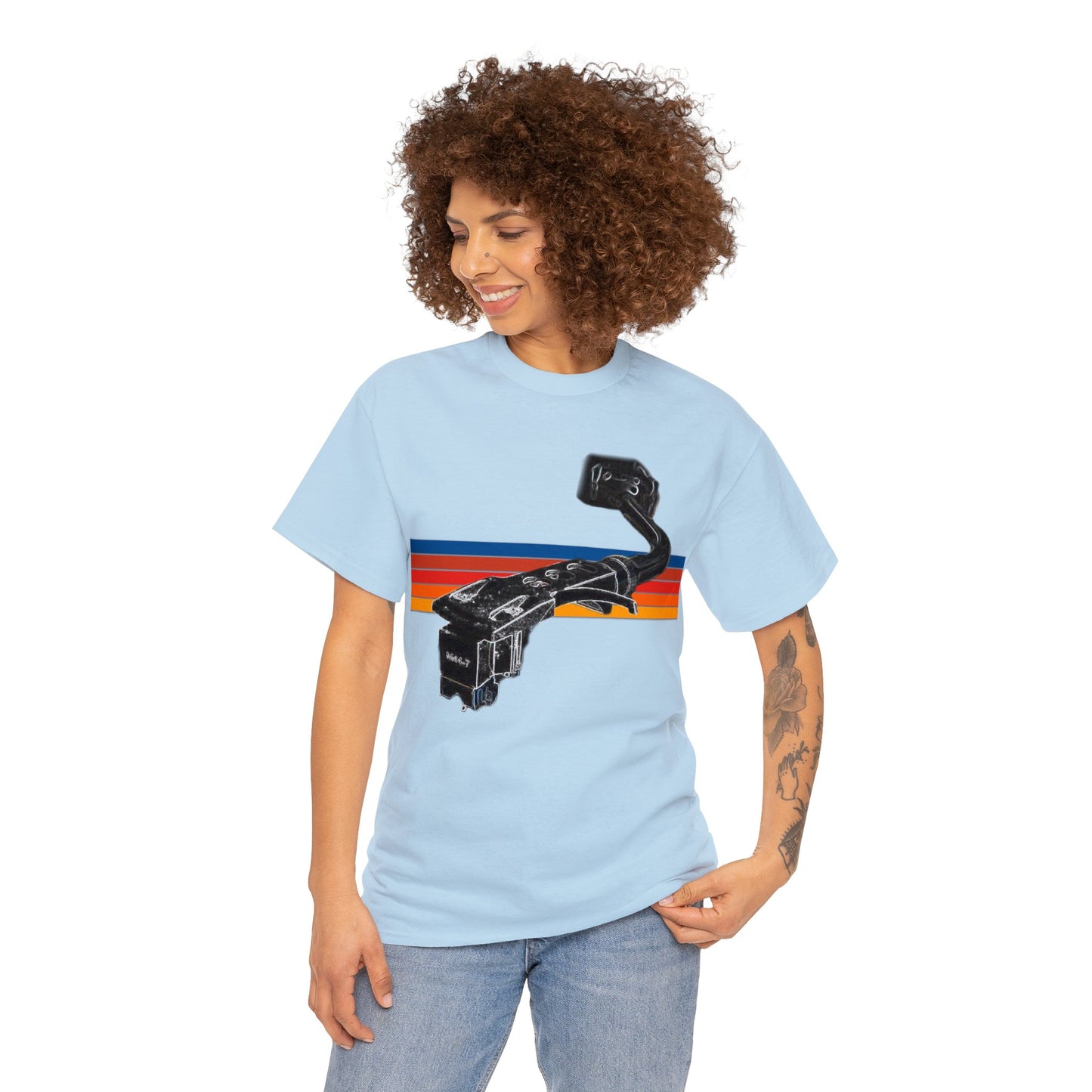 Turntable Arm, Put the Needle on the Record, DJ Turntable Heavy Cotton Tee