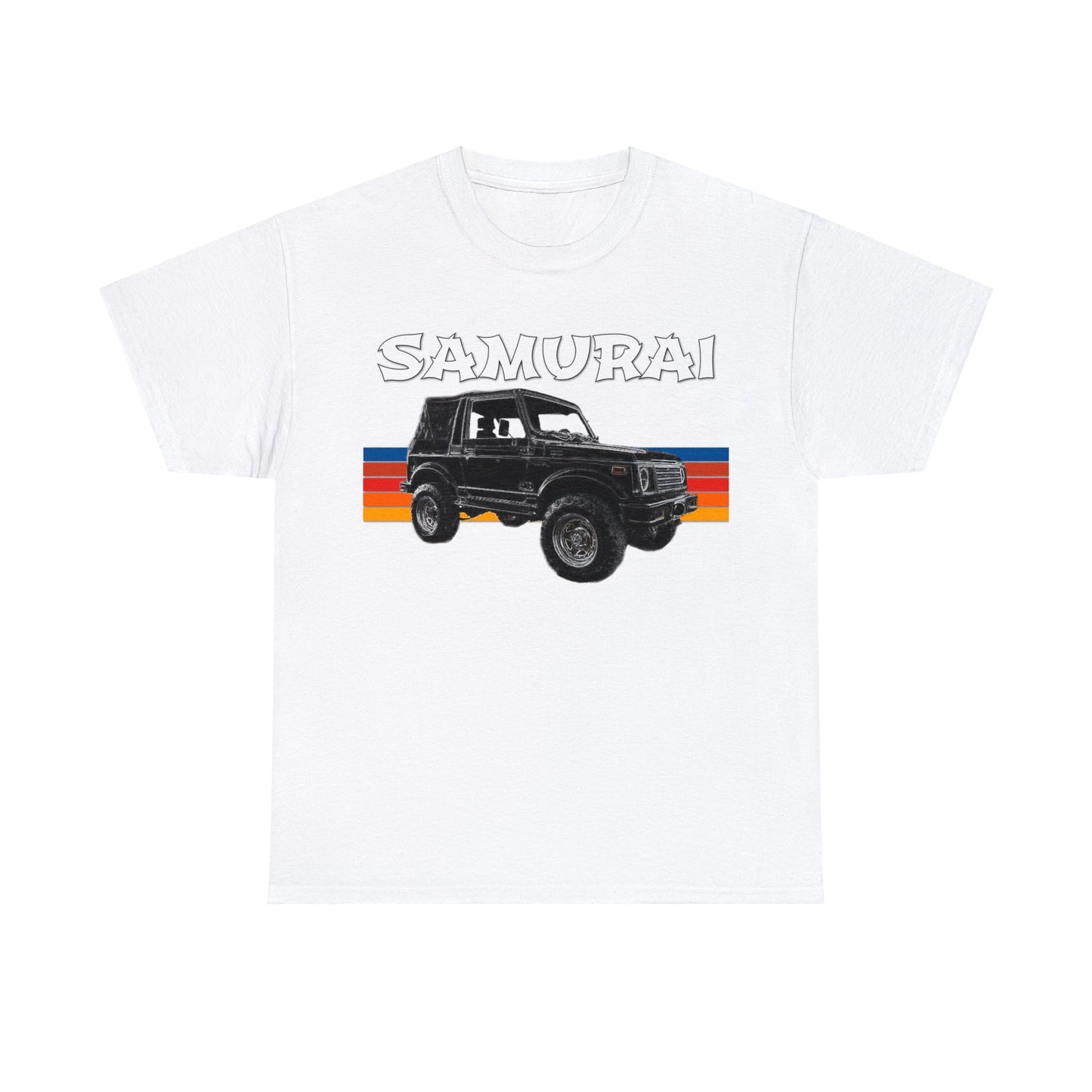 Samurai Vintage Retro 4x4 Truck, Samurai 4 Wheel Drive Car Heavy Cotton Tee