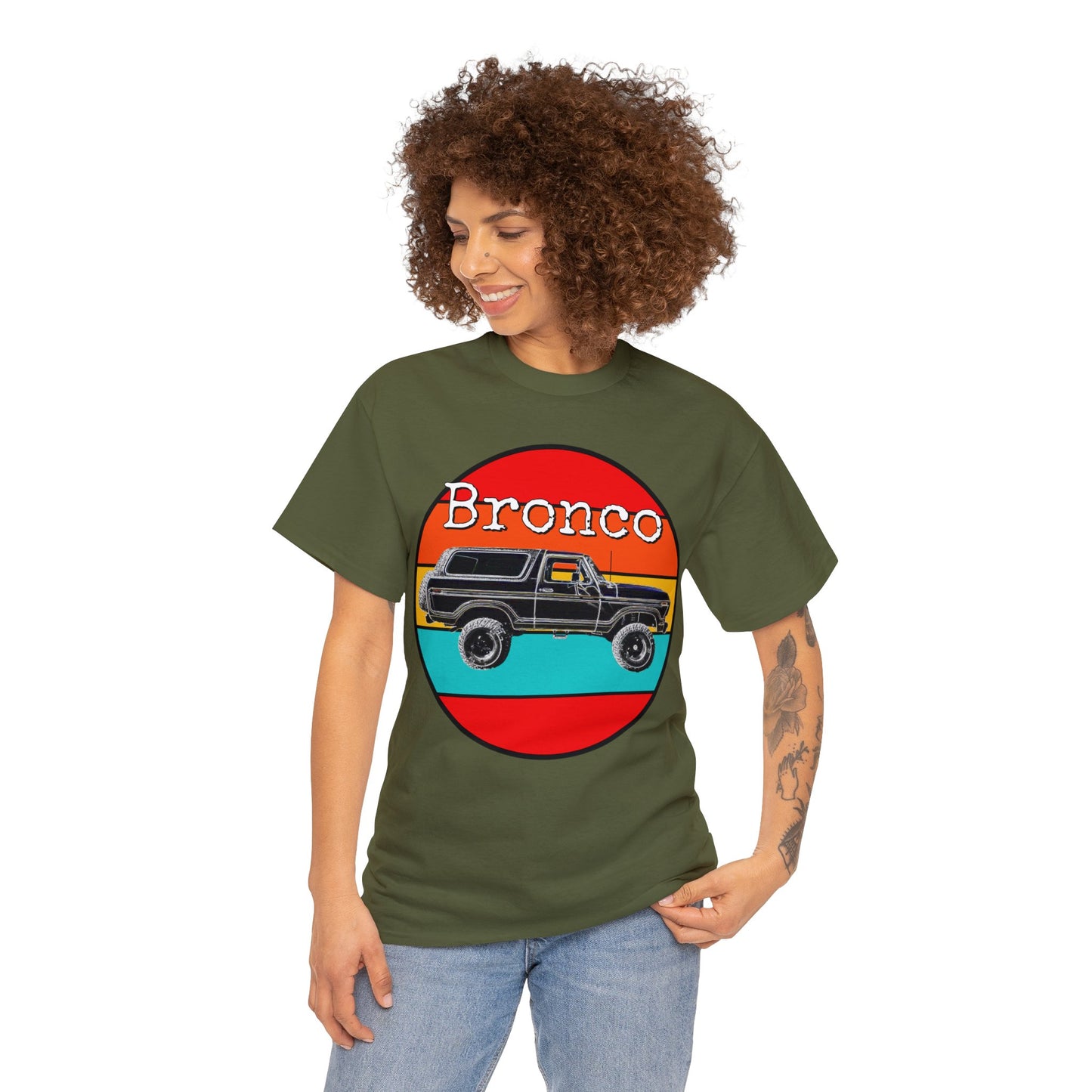 Vintage 4x4 Bronco Truck, Off Road 4 Wheel Drive Heavy Cotton Tee