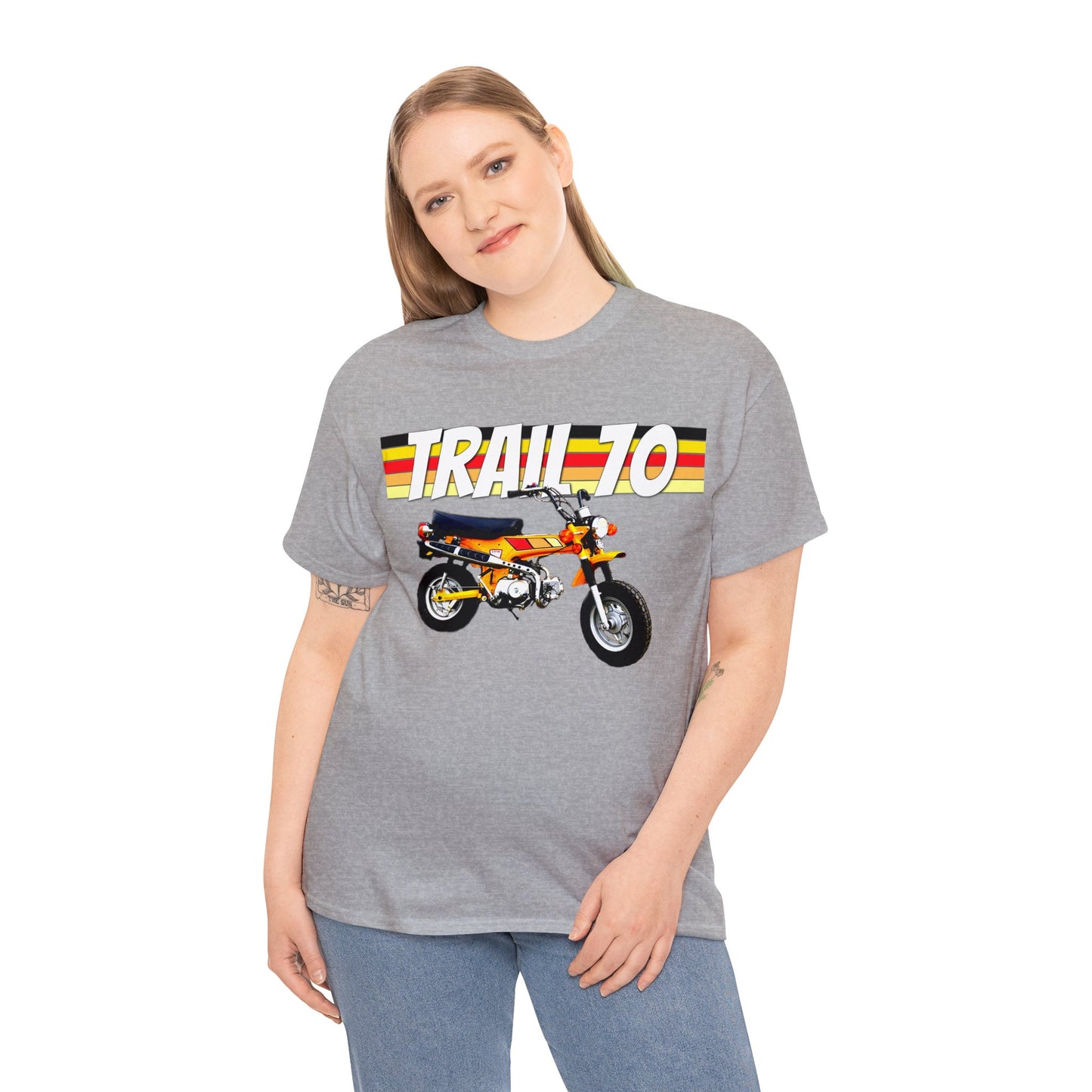 Trail 70 Mini BIke, Vintage Mini Bike, Retro Mini Bike Heavy Cotton Tee