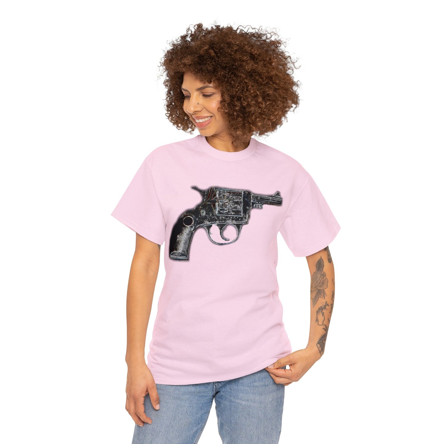 Vintage Pistol Revolver 22 Caliber Heavy Cotton Tee