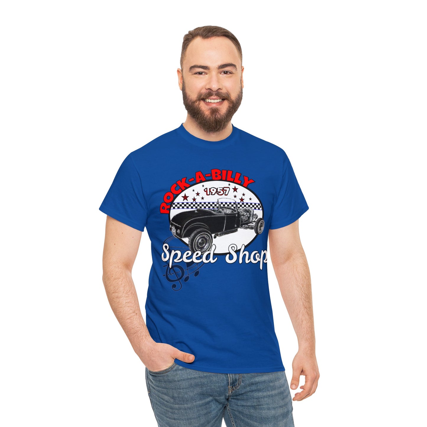 Rockabilly Model A Rat Rod Speed Shop 1957 Heavy Cotton Tee