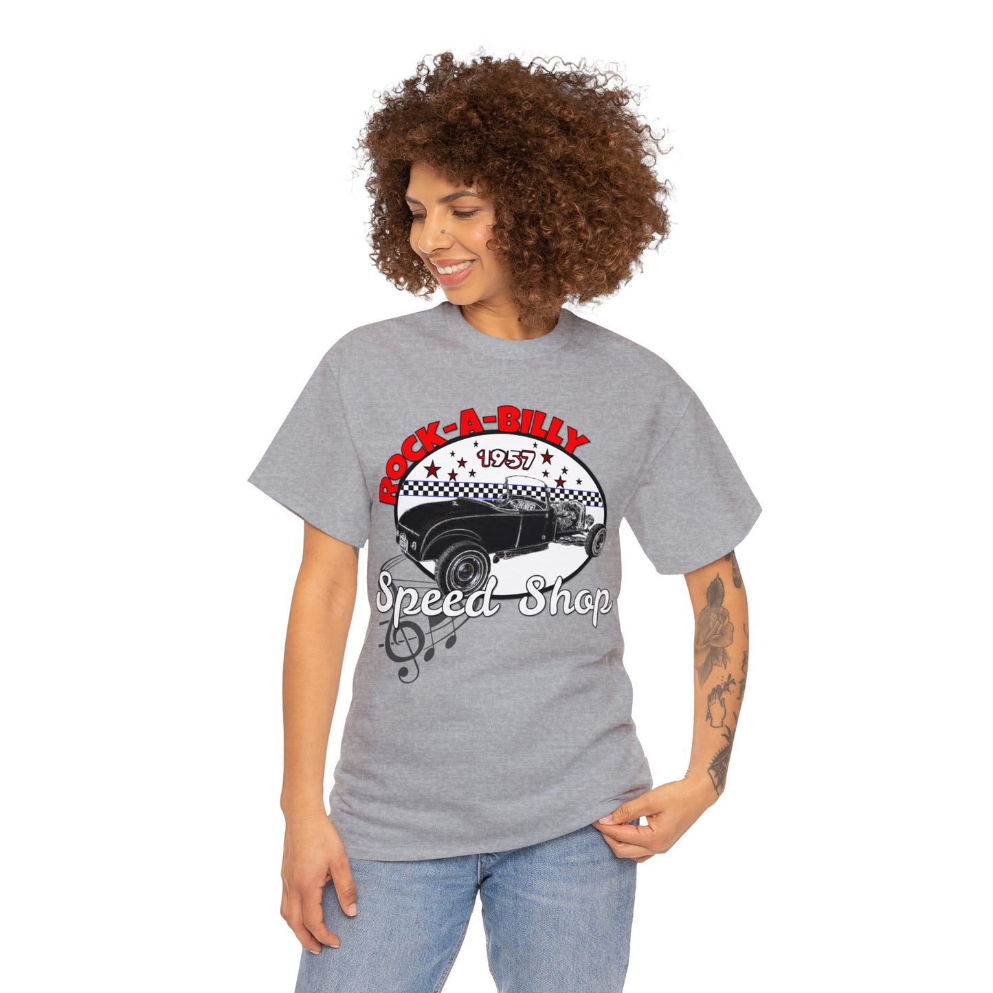 Rockabilly Model A Rat Rod Speed Shop 1957 Heavy Cotton Tee