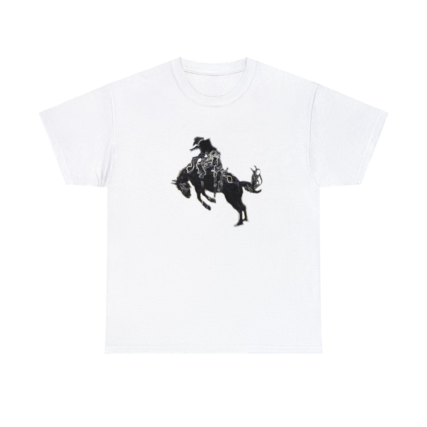 Rodeo, Bronco Rider, Bronc Buster, Cowboy Rider, Horse Rider, Wild Horse Heavy Cotton Tee