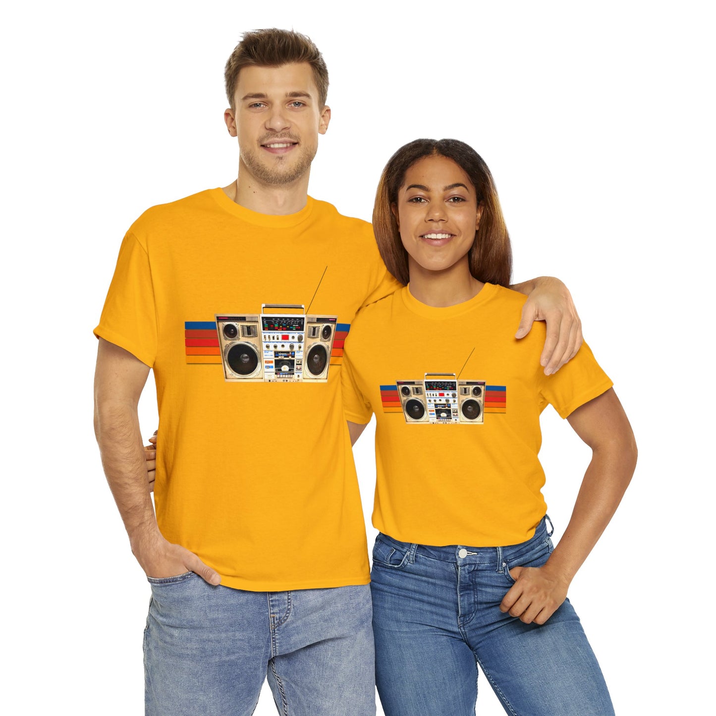 Jam Box, Ghetto Blaster, Boombox, Vintage Radio, Retro Cassette Player Heavy Cotton Tee