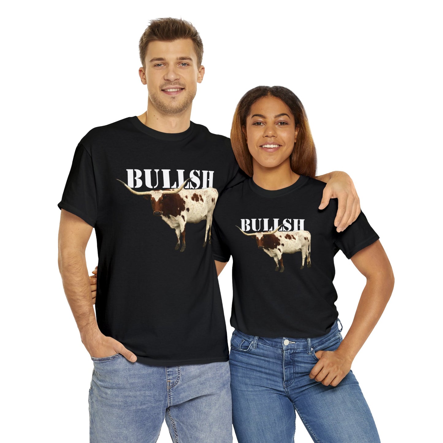 Bullsh, Longhorn, Cow, Cattle, Funny, Texas, Country Heavy Cotton Tee