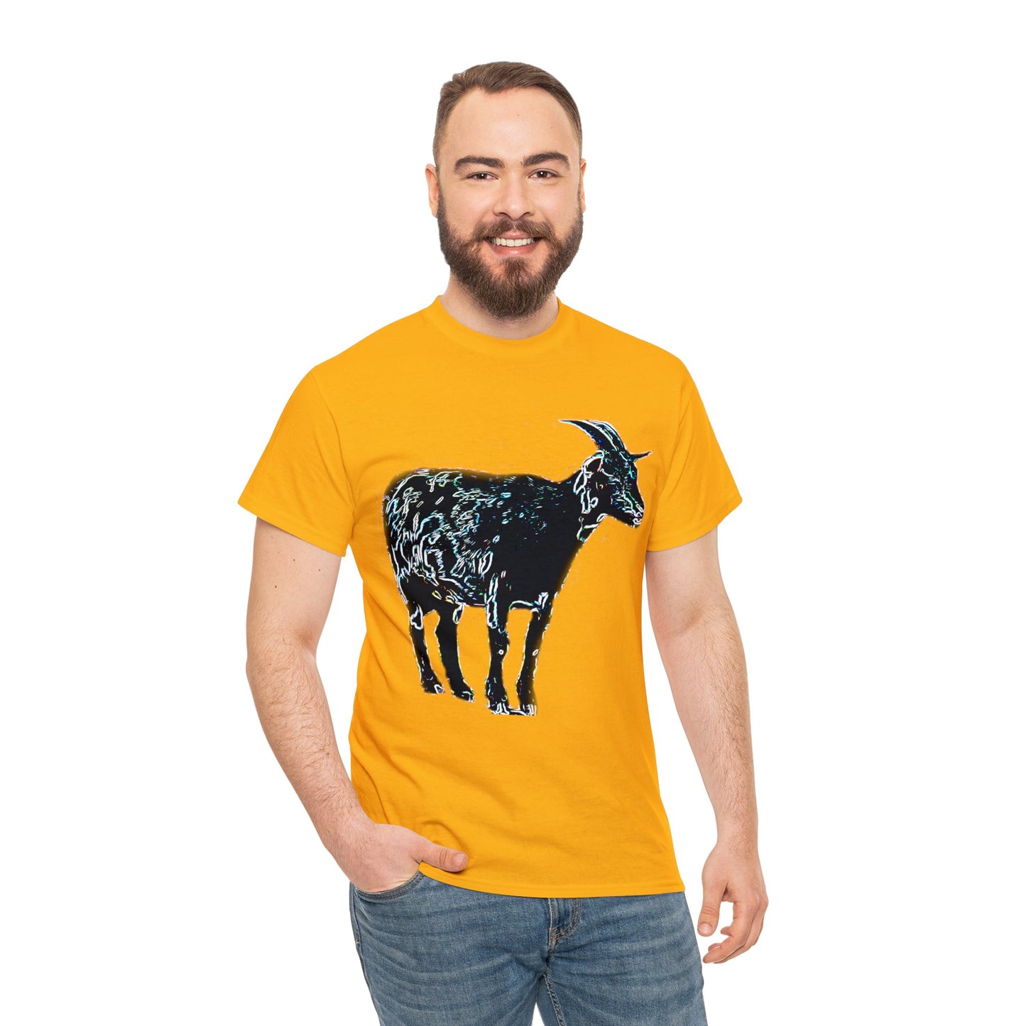 Vintage Retro Farm Goat, Billy Goat Heavy Cotton Tee