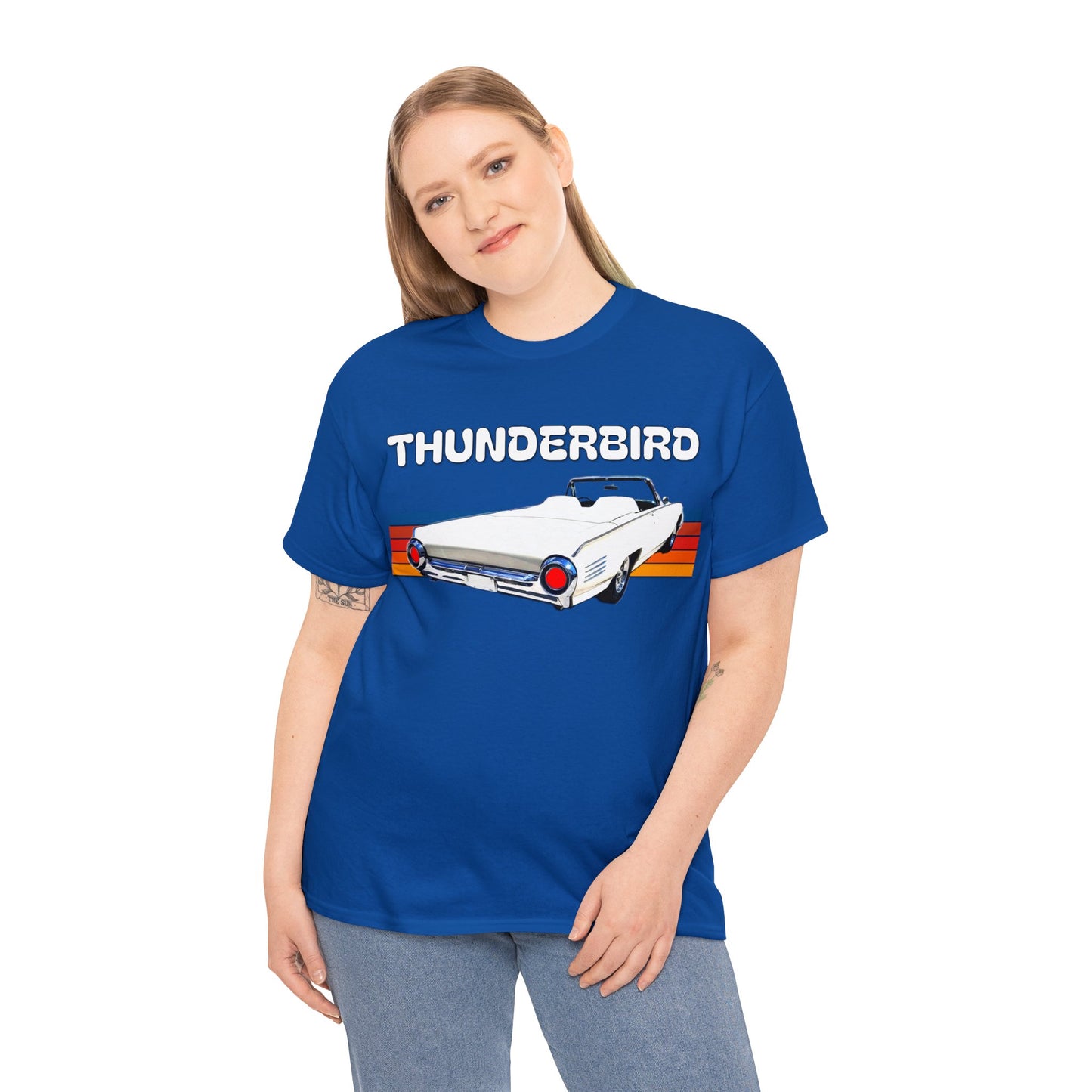 Thunderbird Vintage American Automobile, Antique American Car Heavy Cotton Tee