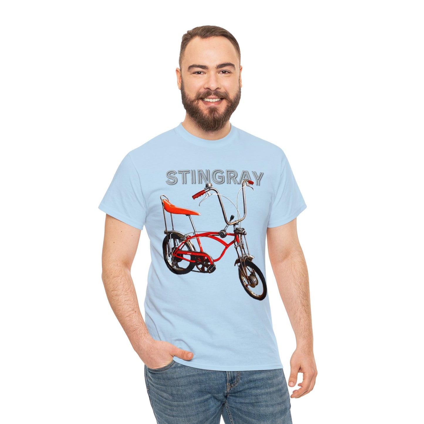 Stingray Krate Bicycle, Vintage Stick Shift Bike, Banana Seat Bike Heavy Cotton Tee