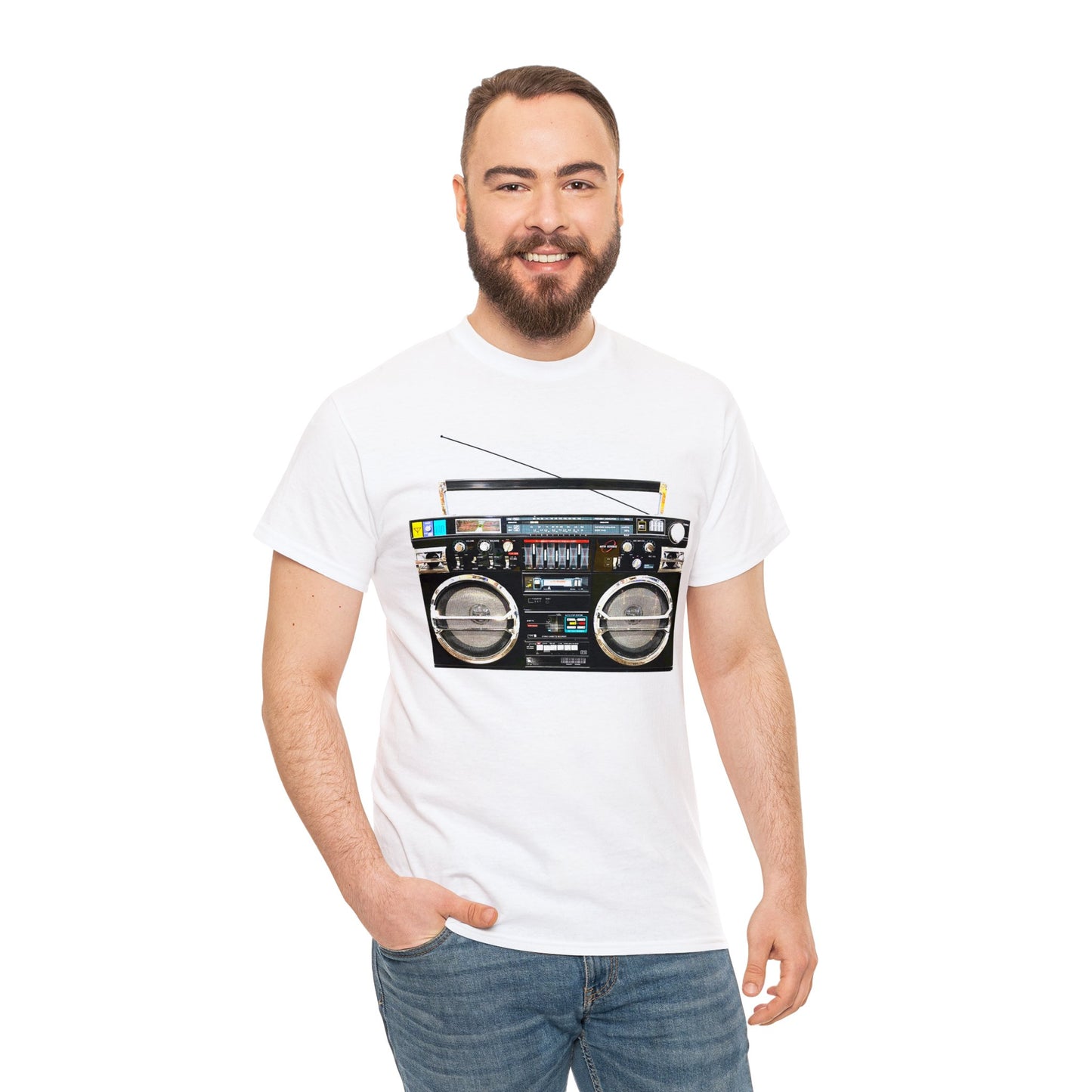 Jambox, Boom Box, Ghetto Blaster, Radio, Tape Player Heavy Cotton Tee