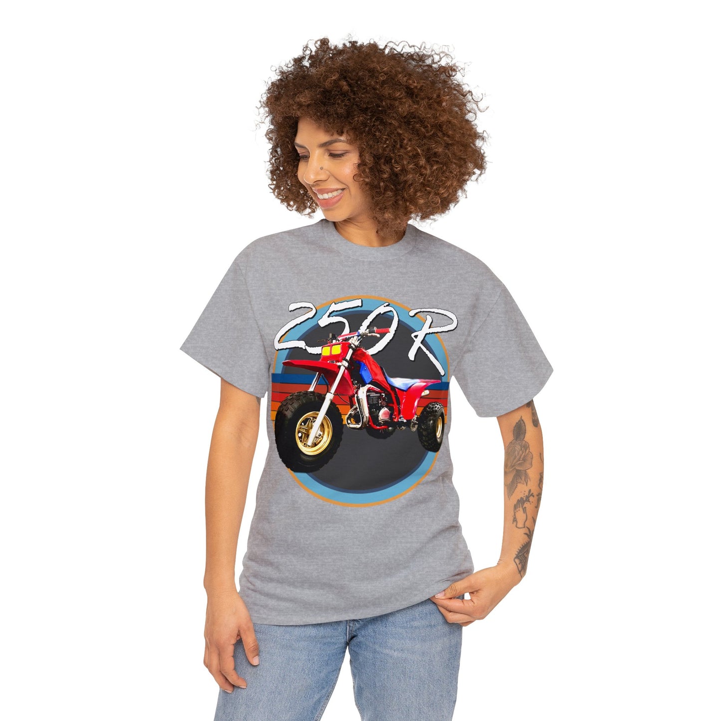 250R Three Wheeler, Retro Three Wheeler, 2 Stroke 3 Wheeler, ATV, ATC Heavy Cotton Tee