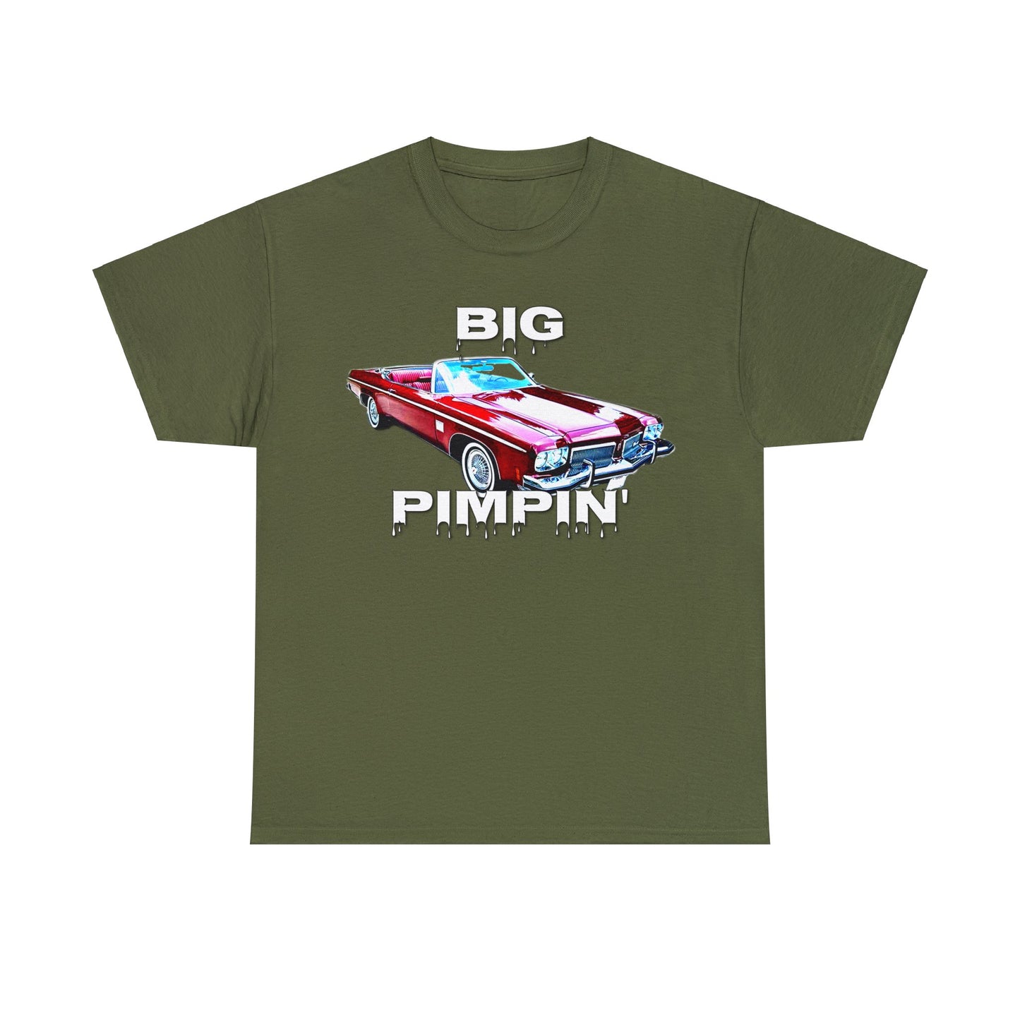 Big Pimpin' Convertible Olds, Vintage Car, Retro Car Heavy Cotton Tee