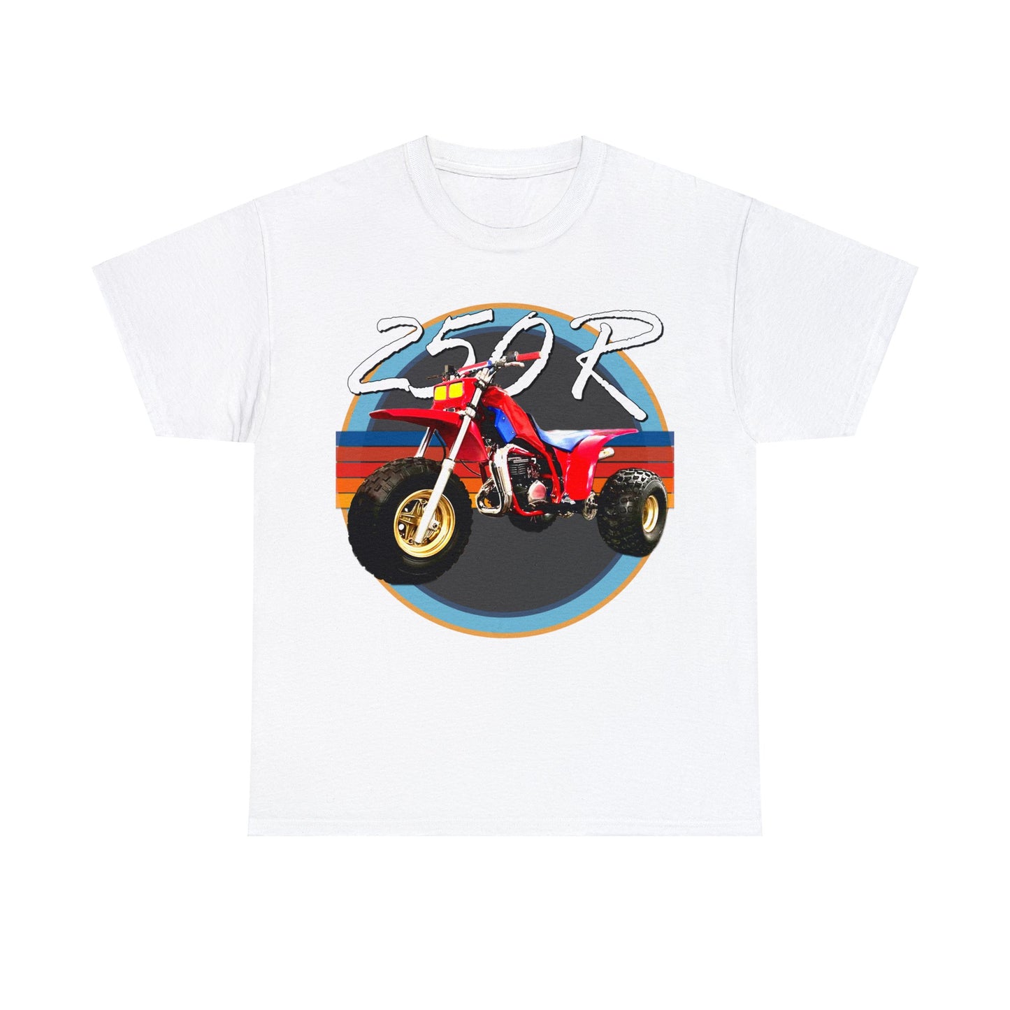 250R Three Wheeler, Retro Three Wheeler, 2 Stroke 3 Wheeler, ATV, ATC Heavy Cotton Tee