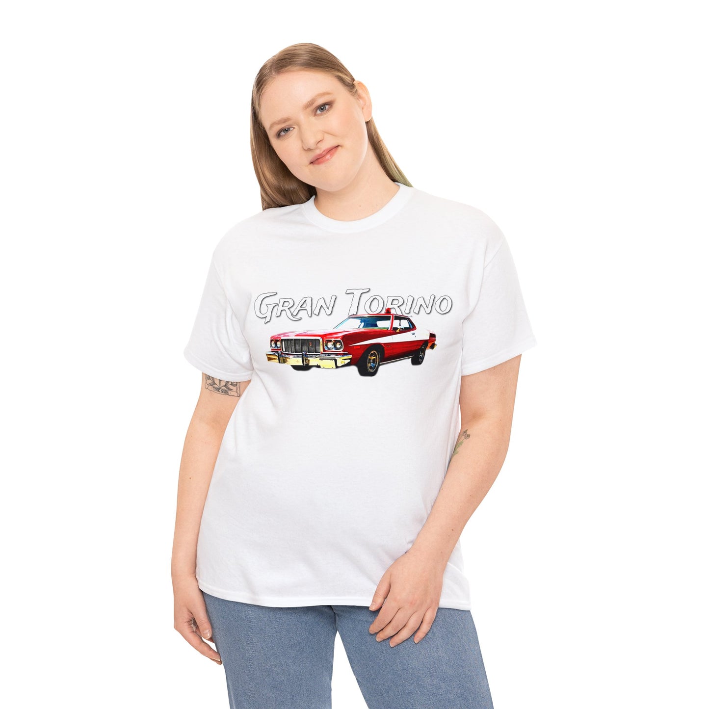 Gran Torino, Vintage Car, Retro Automobile, American Antique Car Heavy Cotton Tee