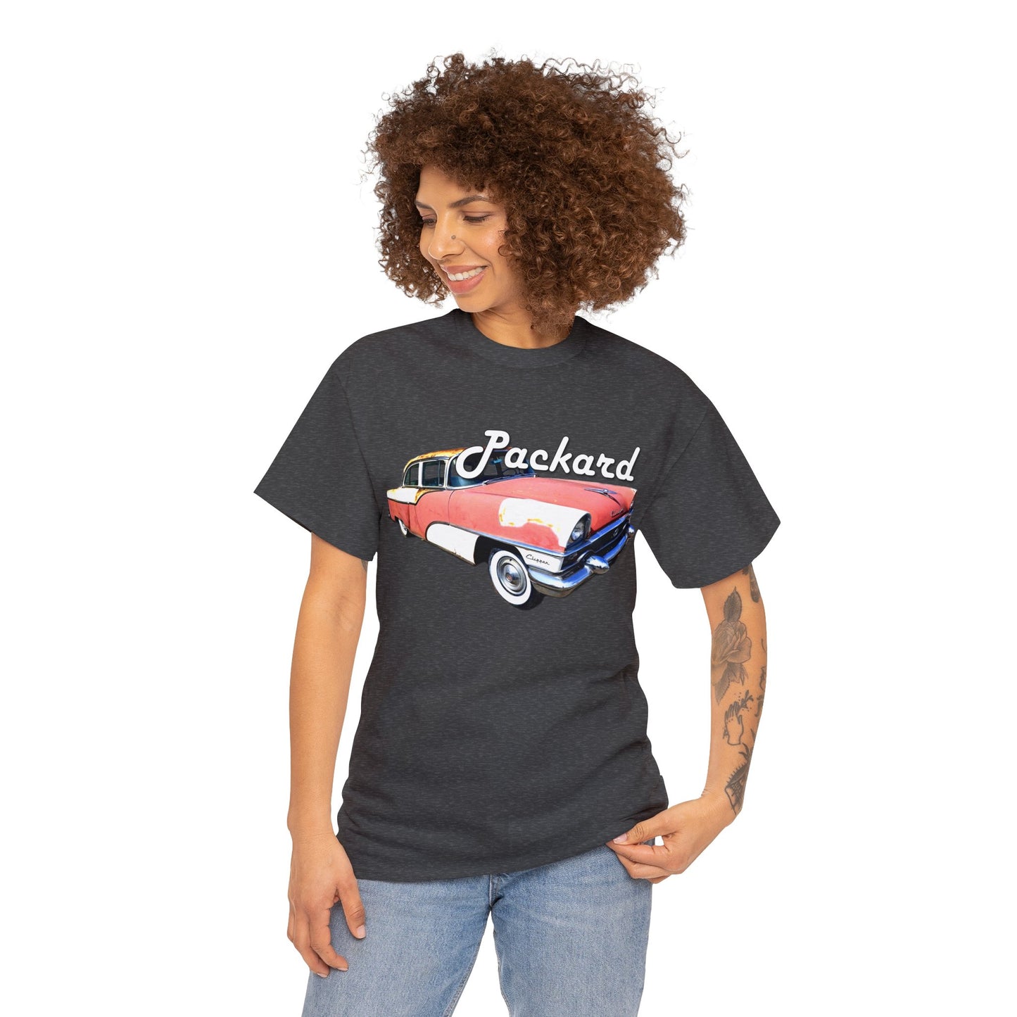 Packard Clipper, Vintage Car, Retro American Automobile Heavy Cotton Tee