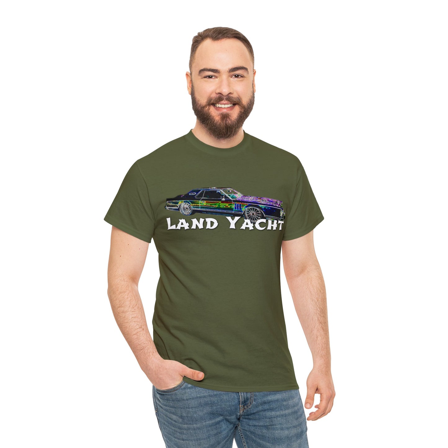 Land Yacht, Mark 5, Mark V, Vintage Car, Antique Automobile, American Car Heavy Cotton Tee