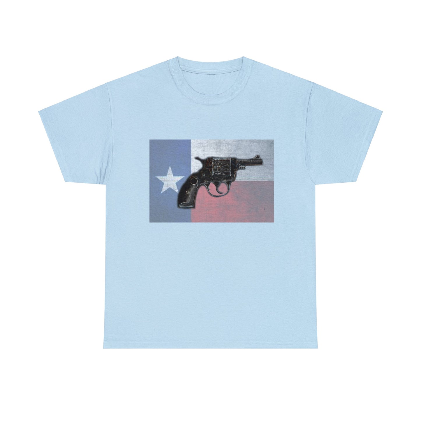 Vintage Pistol Revolver Texas Flag Heavy Cotton Tee