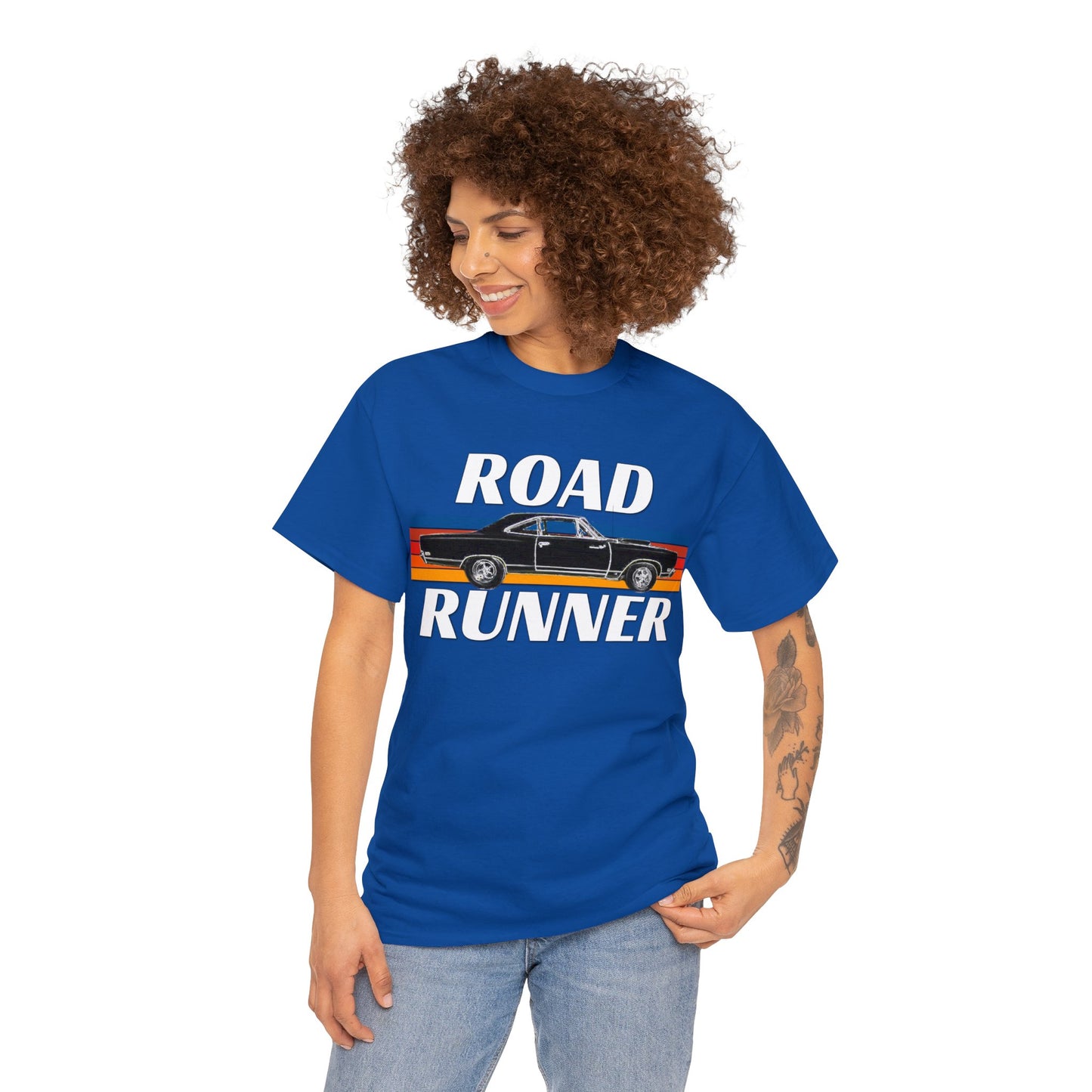 Vintage Road Runner Car, American Muscle Car, USA Muscle Automobile Heavy Cotton Tee