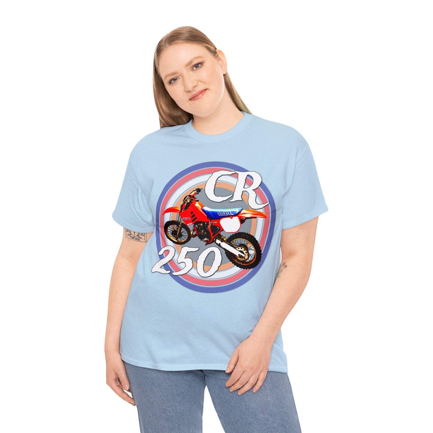 CR 250 R Vintage Retro Motorcross Motocross Motorcycle Dirt Bike Heavy Cotton Tee