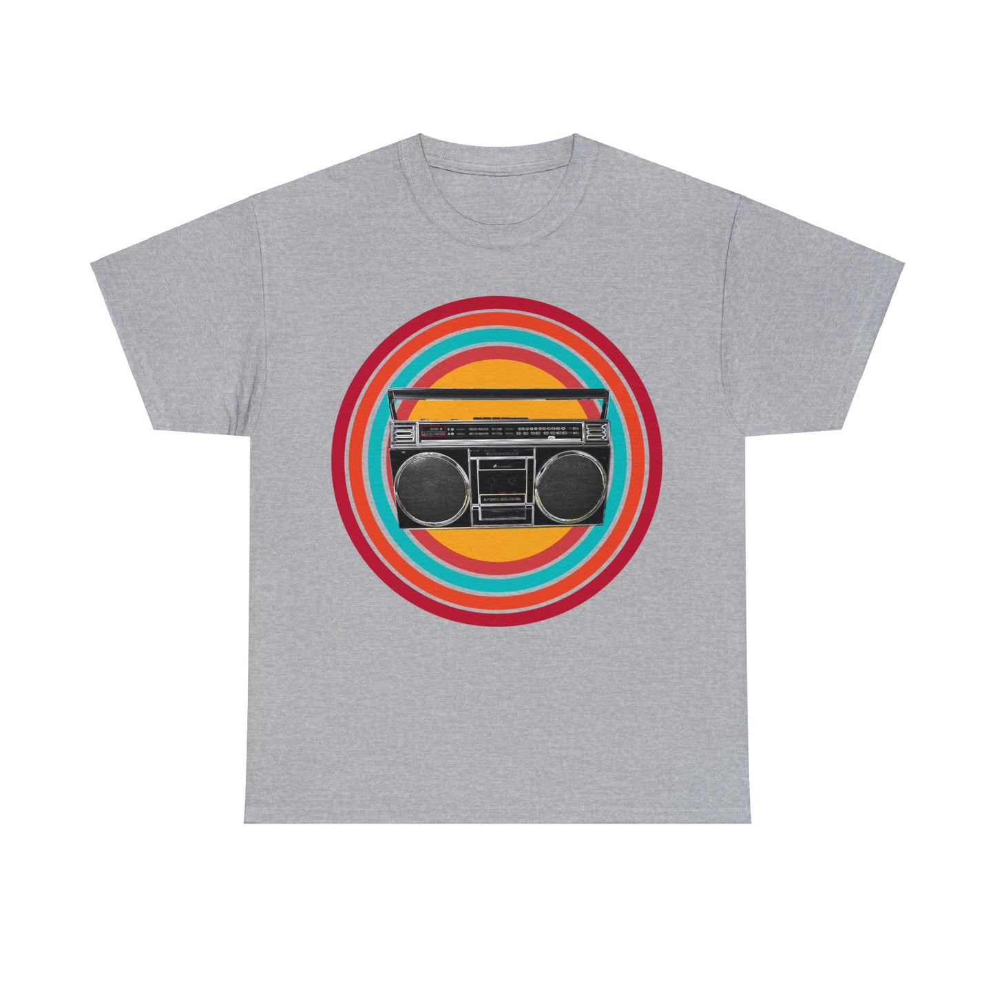 Jam Box, Ghetto Blaster, Boombox, Vintage Radio, Retro Cassette Player Heavy Cotton Tee