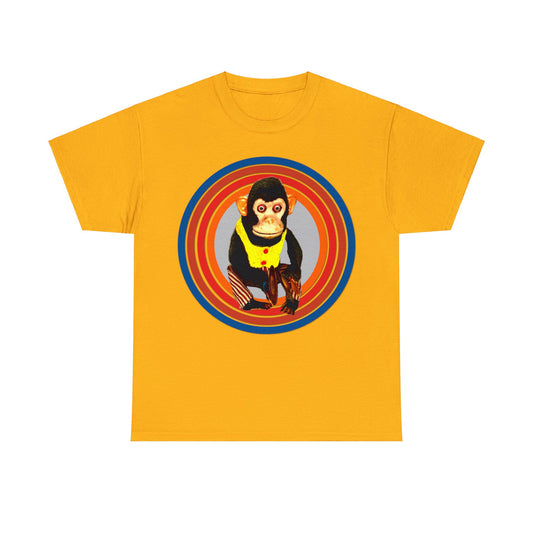 Cymbal Chimp Toy, Jolly Monkey With Cymbals Vintage Retro Heavy Cotton Tee