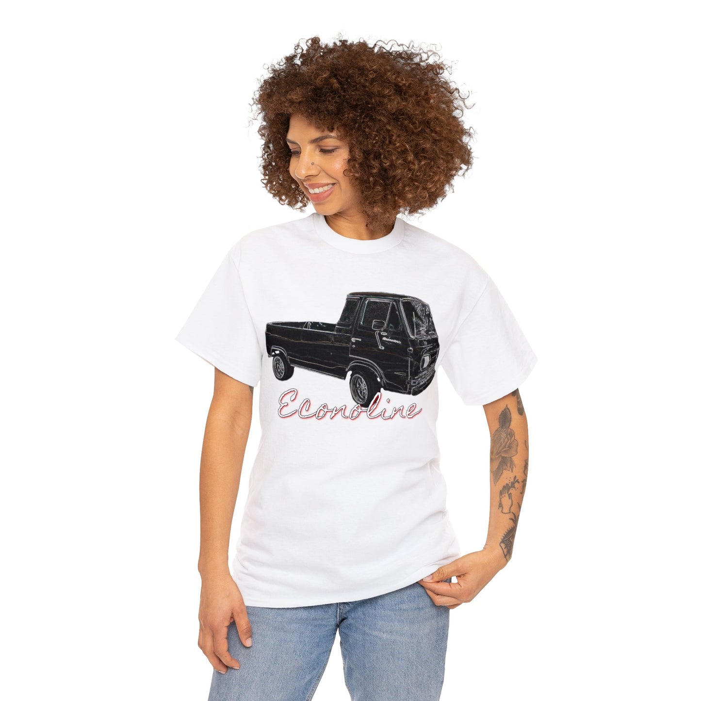 Econoline Pickup Truck, Vintage Pickup Truck, Old School Pickup Heavy Cotton Tee