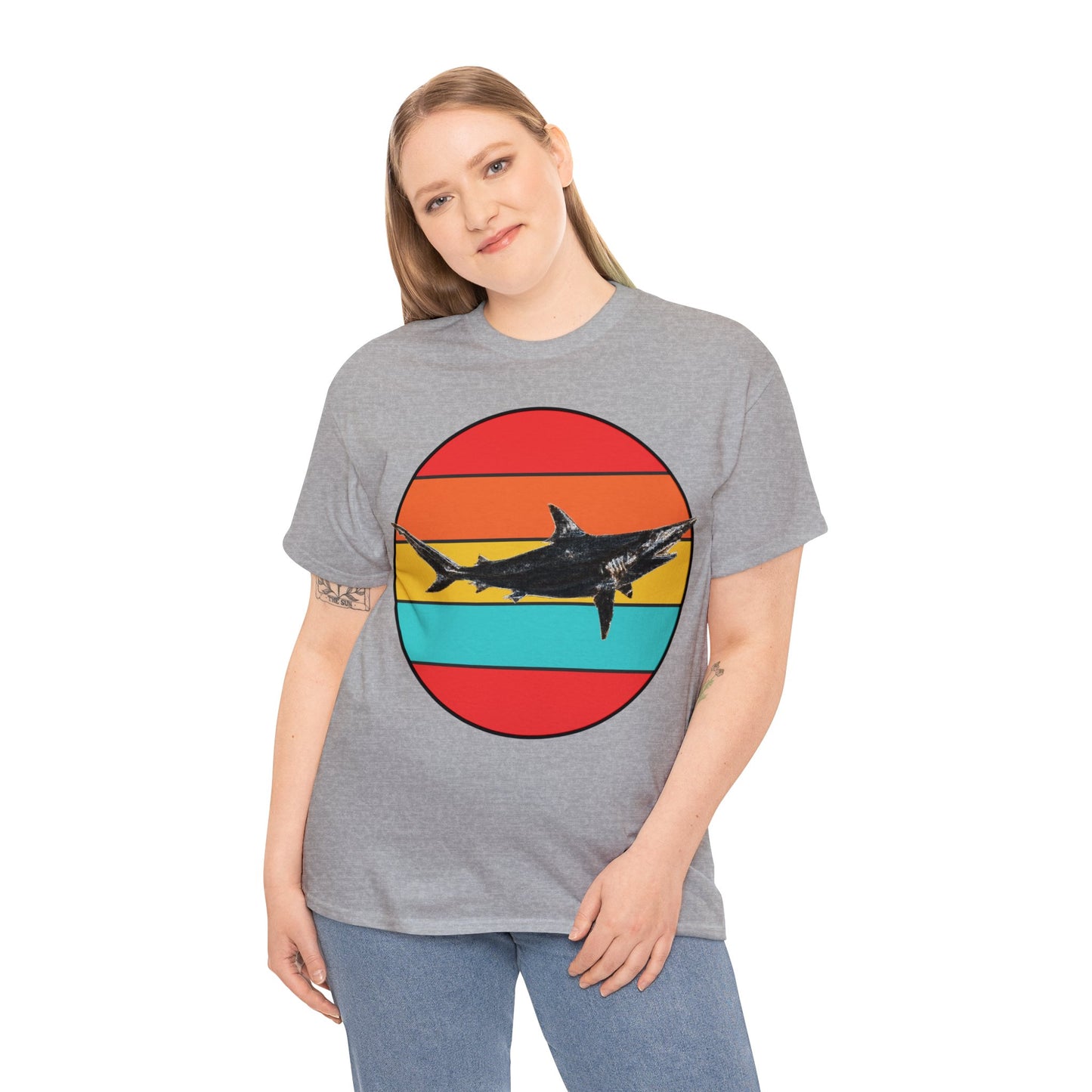 Black Tip Shark, Cool Shark, Aggressive Shark, Shark Bite Heavy Cotton Tee