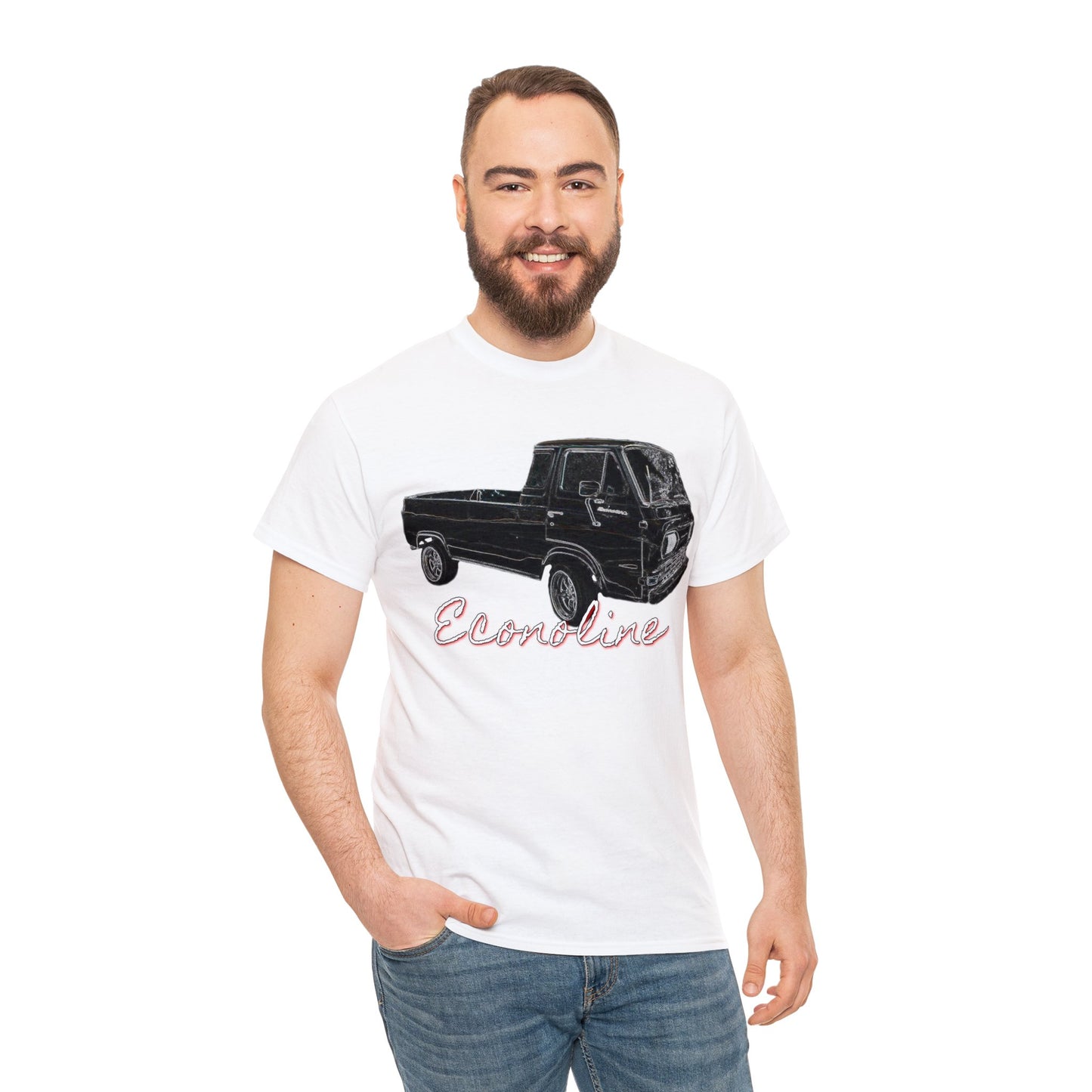 Econoline Pickup Truck, Vintage Pickup Truck, Old School Pickup Heavy Cotton Tee