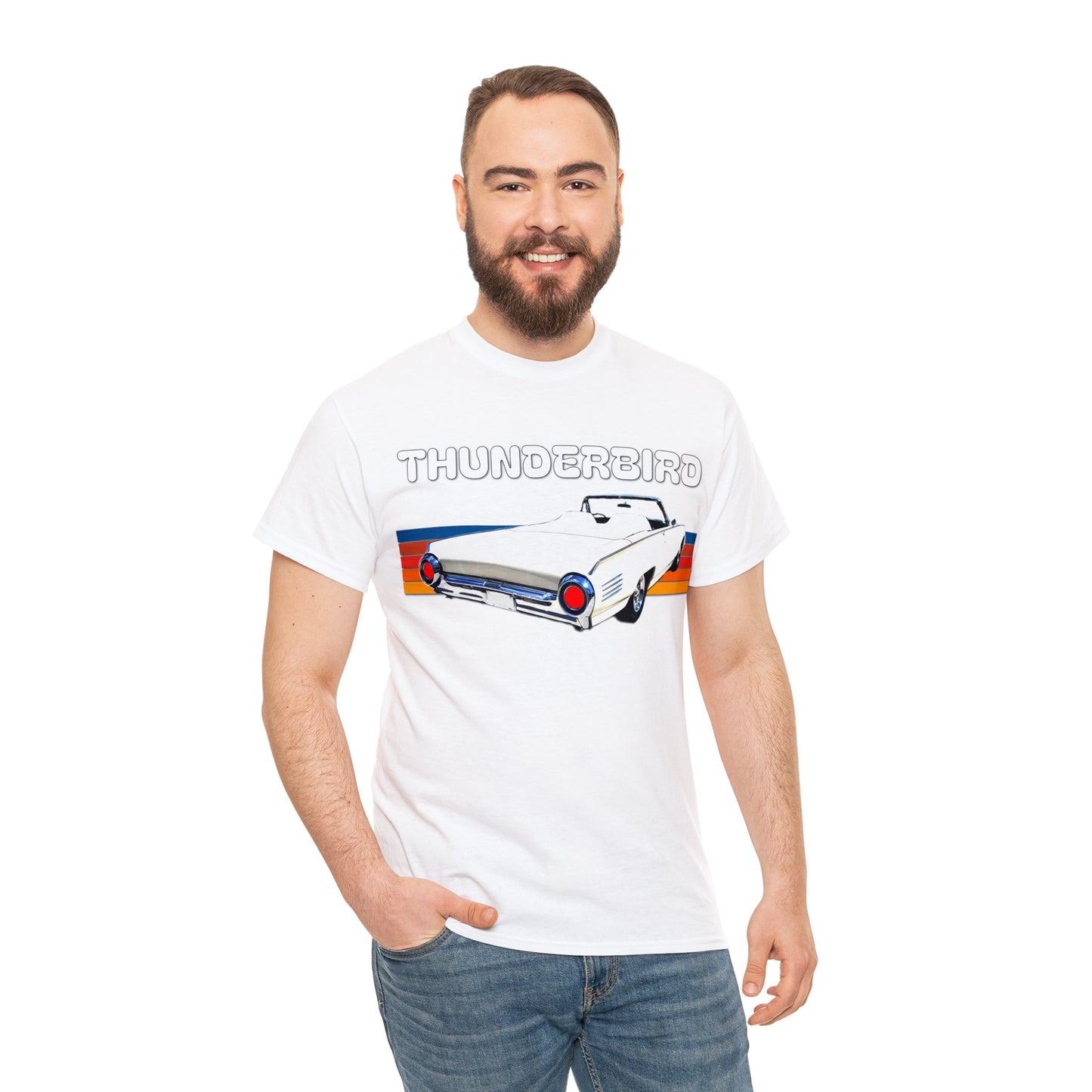 Thunderbird Vintage American Automobile, Antique American Car Heavy Cotton Tee