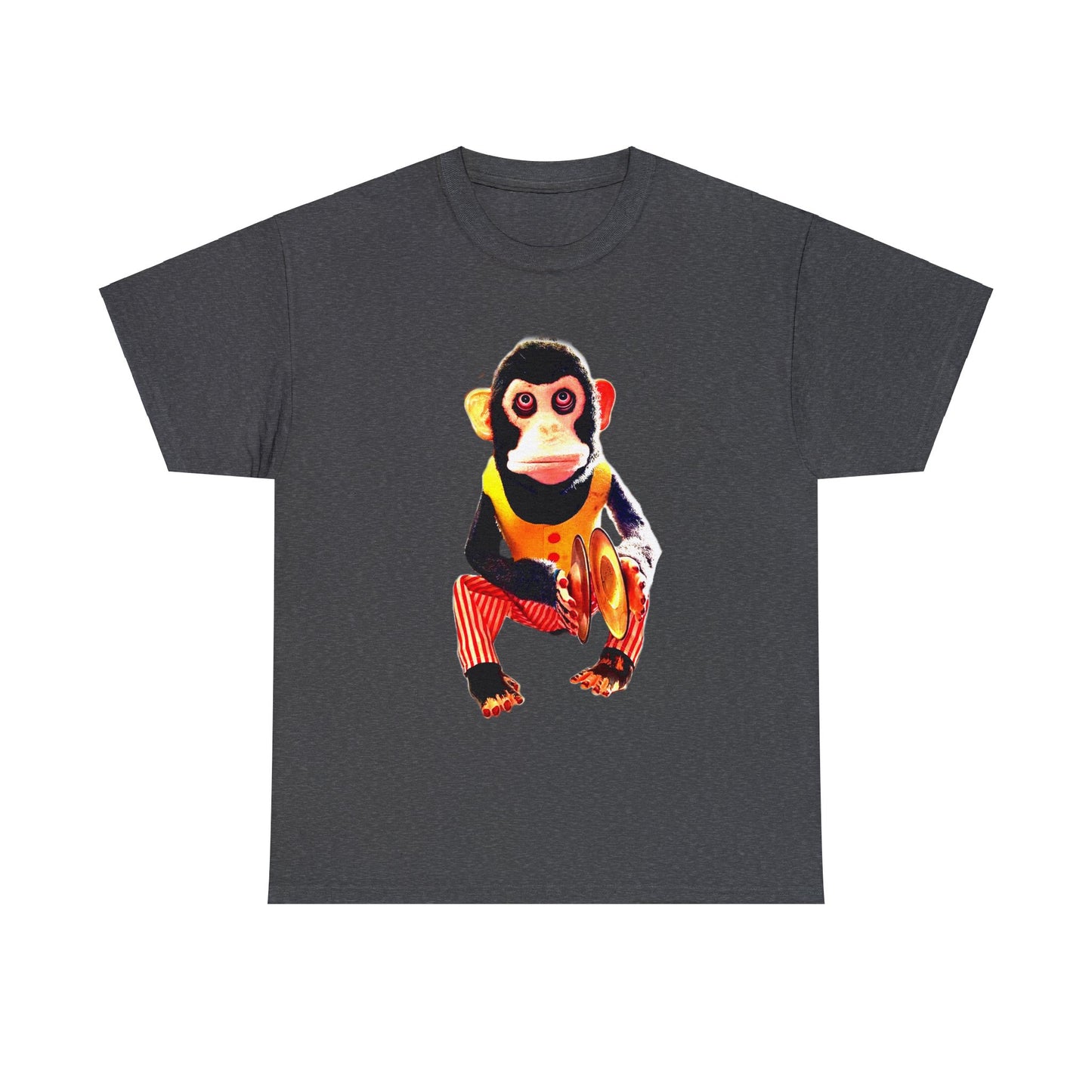 Cymbal Chimp Toy, Jolly Monkey With Cymbals Vintage Retro Heavy Cotton Tee