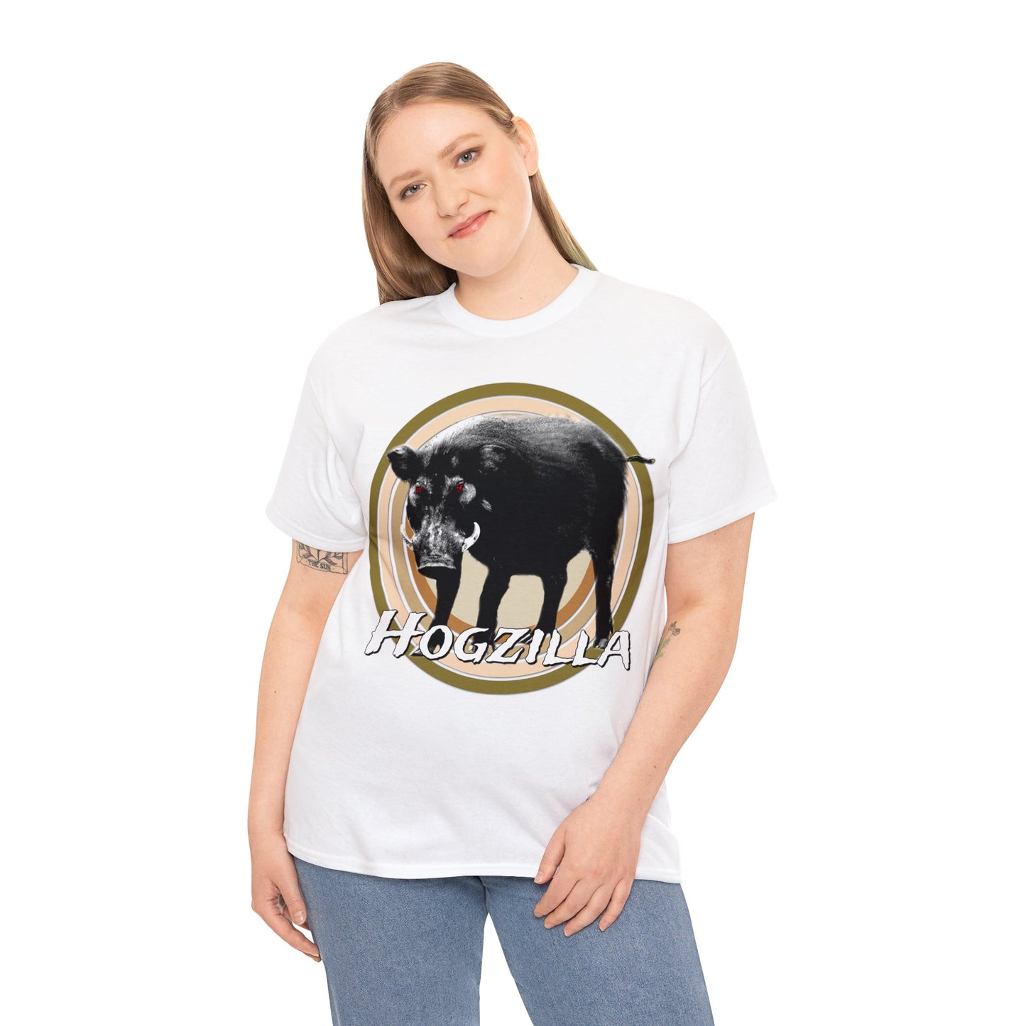 Wild Hog Hunting, Wild Hog, Hog Wild, Hog Boar Hunter, Hogzilla Heavy Cotton Tee