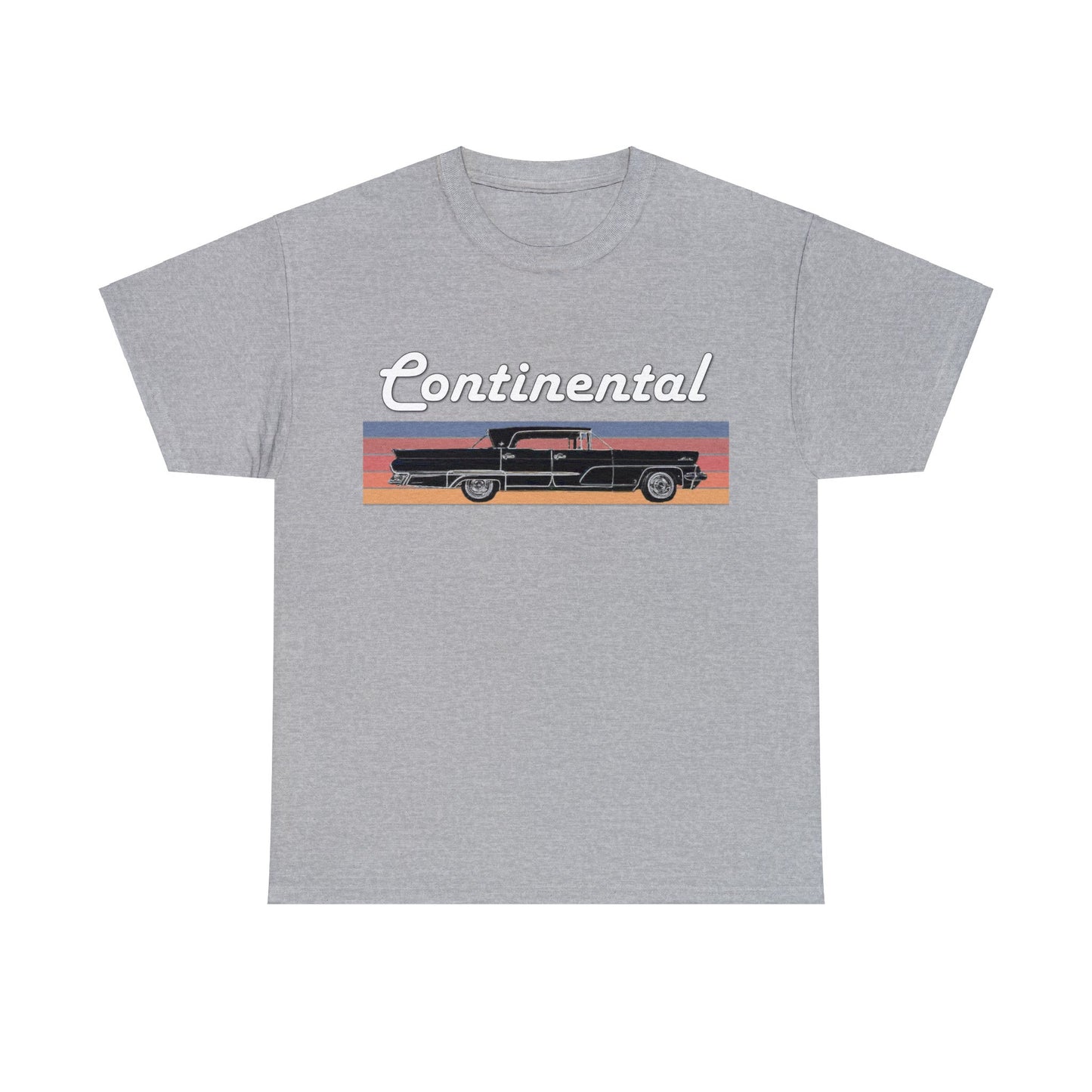 1959 Continental Retro Vintage American Car With Tail Fins Heavy Cotton Tee