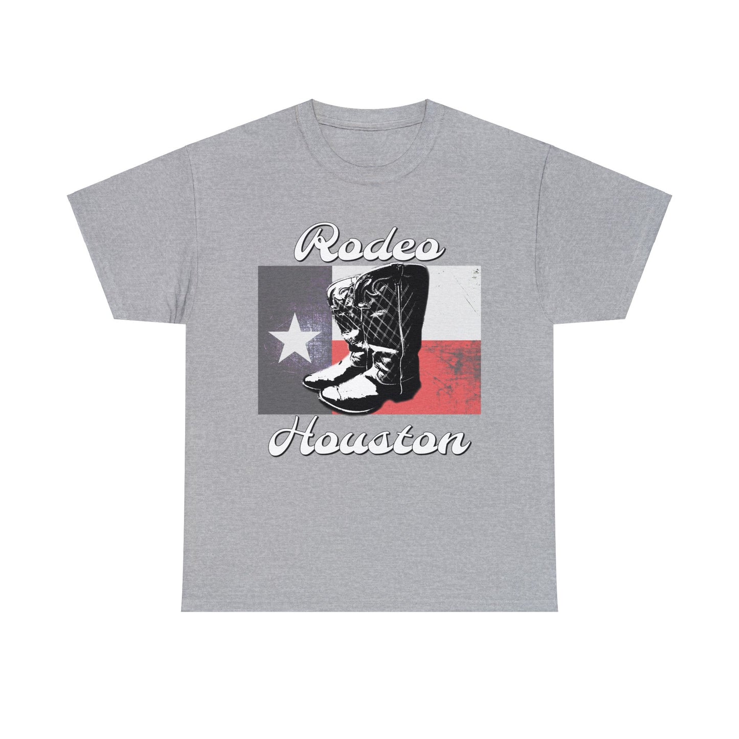 Vintage Rodeo Houston Texas Flag Bronc Buster Heavy Cotton Tee