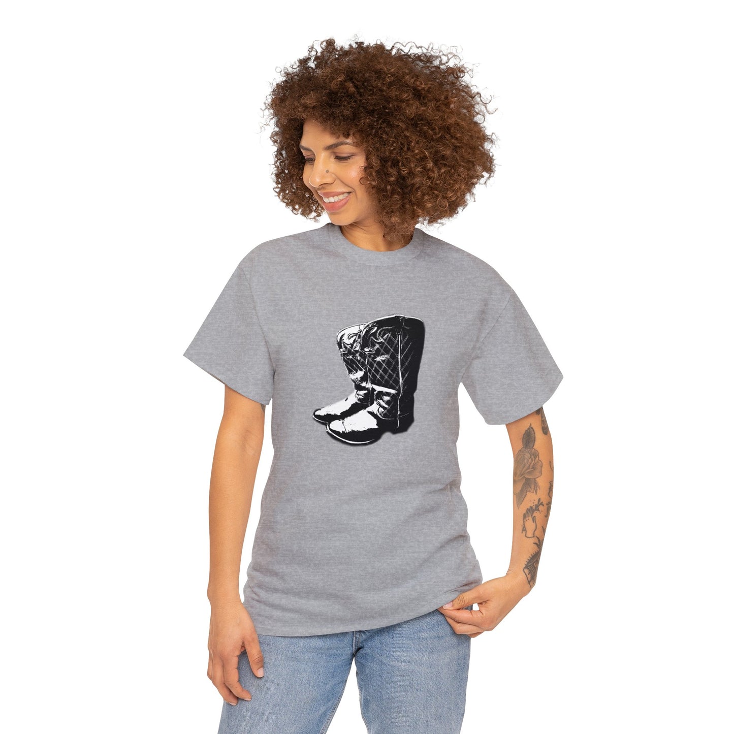 Vintage Cowboy Boots, Western Cowgirl Boots Heavy Cotton Tee