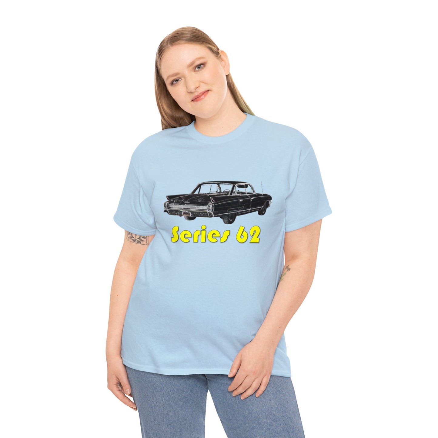 Series 62, Caddy, Vintage Car, Antique American Automobile, Retro Car Heavy Cotton Tee