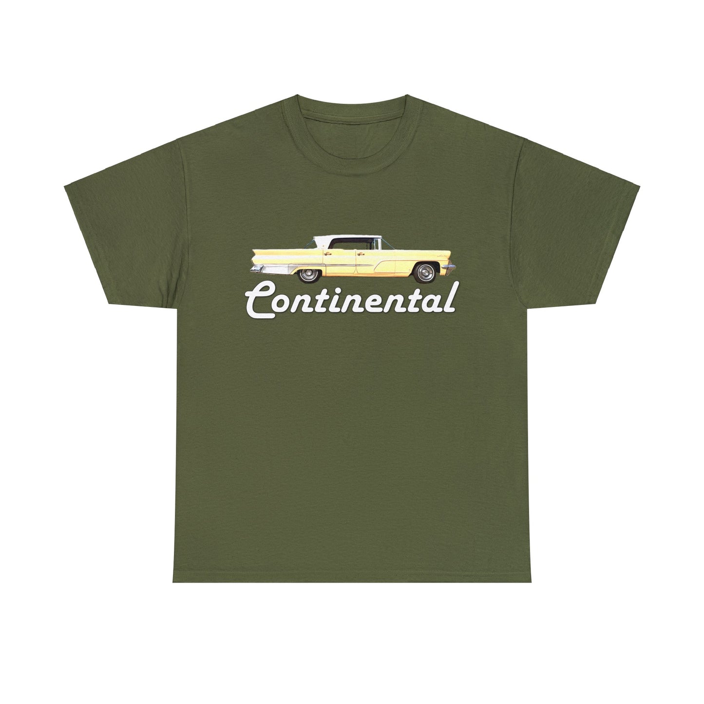 1959 Continental Retro Vintage American Car With Tail Fins Heavy Cotton Tee