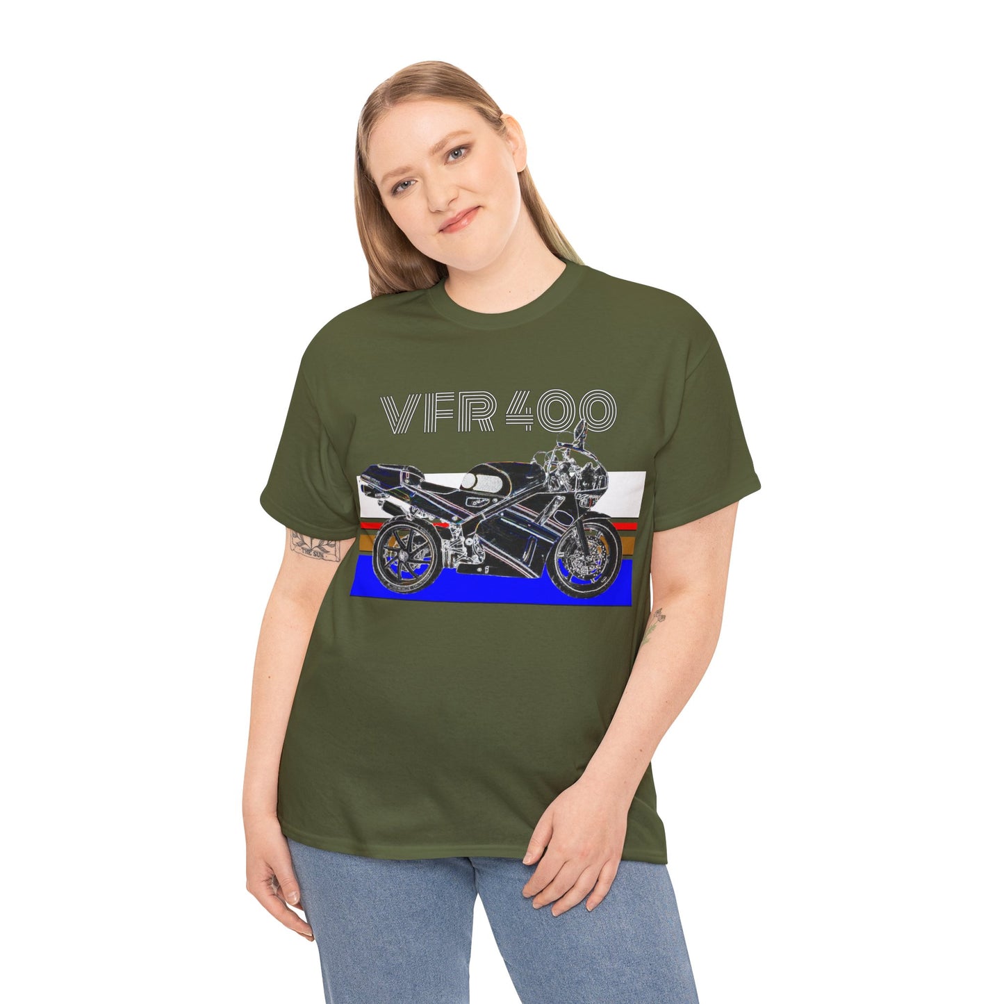 VFR 400 Motorcycle, Street Bike, Street Motorcycle, Sport Bike Heavy Cotton Tee