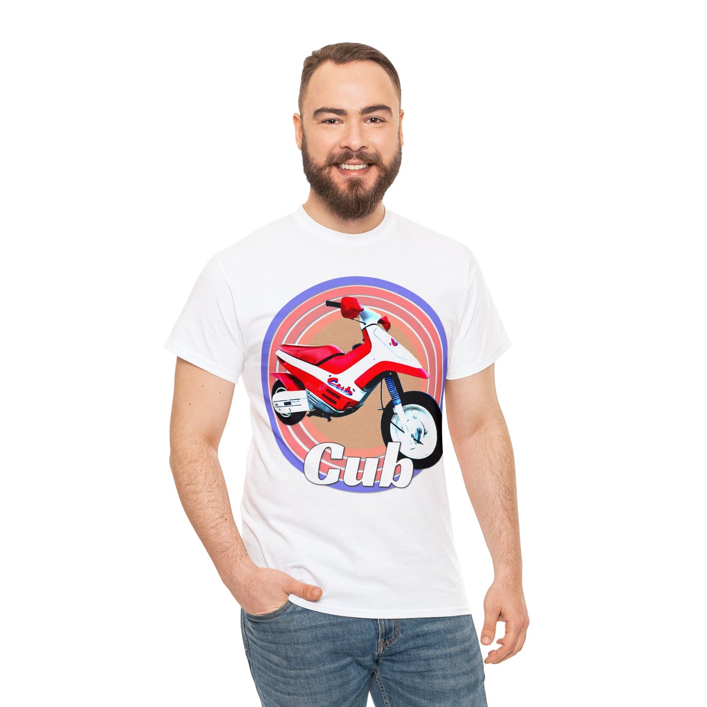 Vintage Cub Motorcycle, Cub Mini Bike, Retro Cub Motocross Bike Heavy Cotton Tee