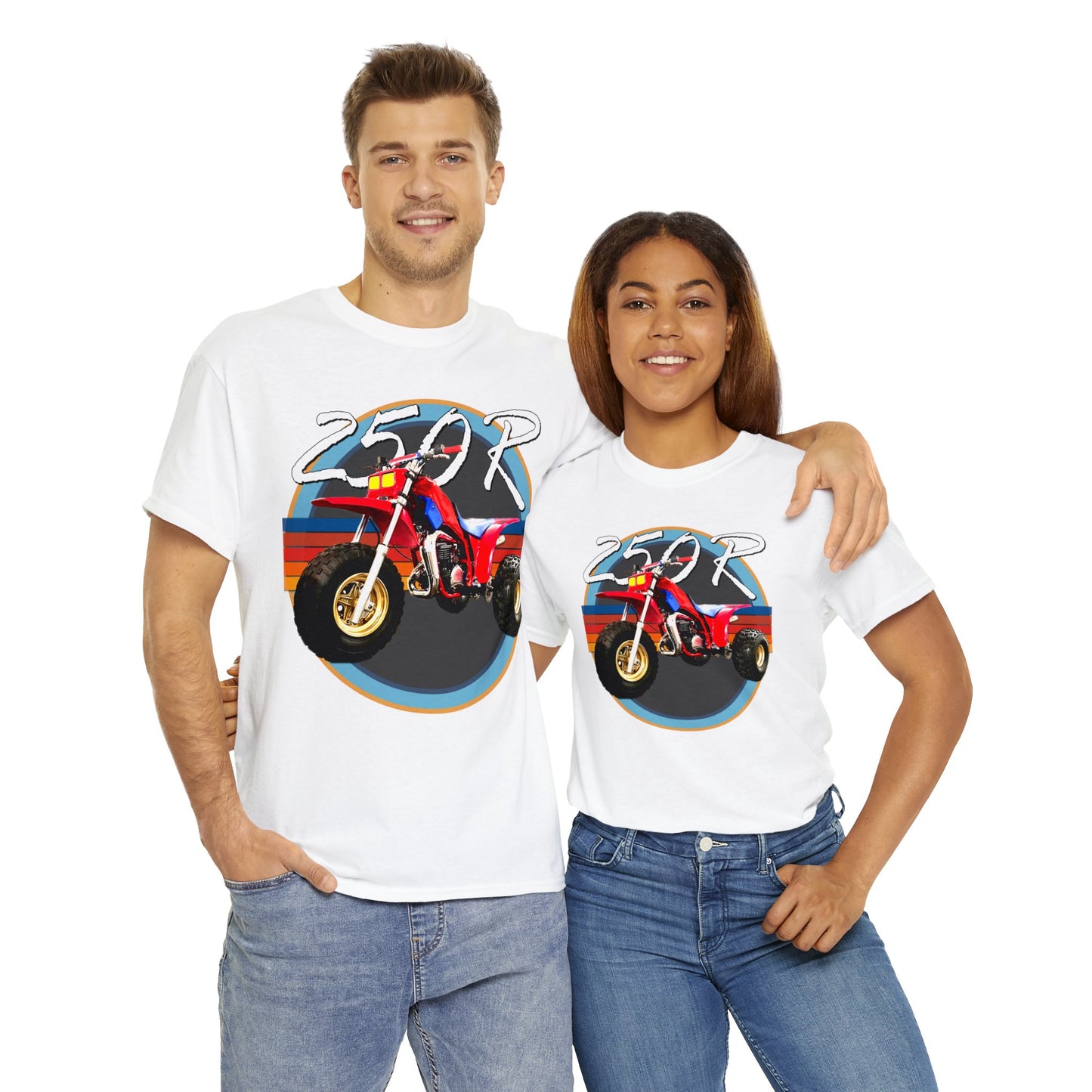 250R Three Wheeler, Retro Three Wheeler, 2 Stroke 3 Wheeler, ATV, ATC Heavy Cotton Tee