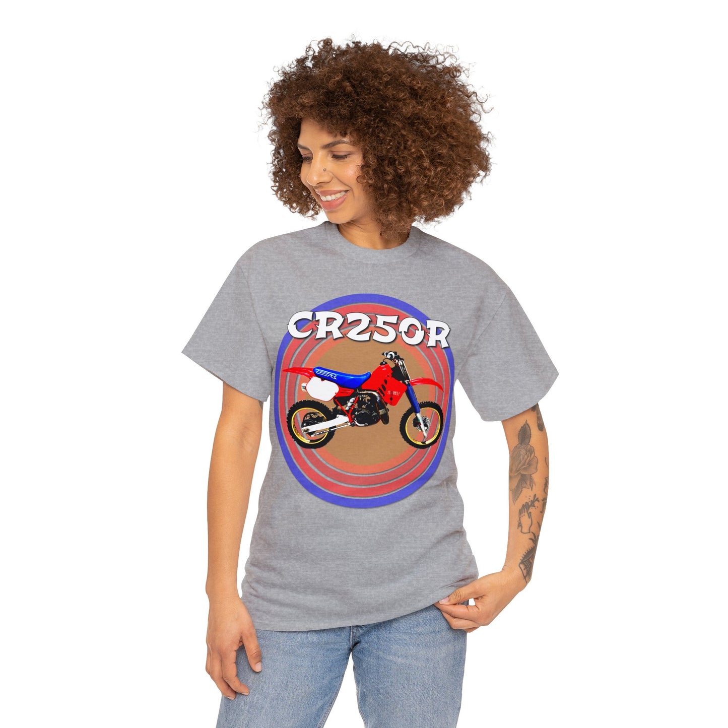 CR 250 R Vintage Retro Motorcross Motocross Motorcycle Dirt Bike Heavy Cotton Tee