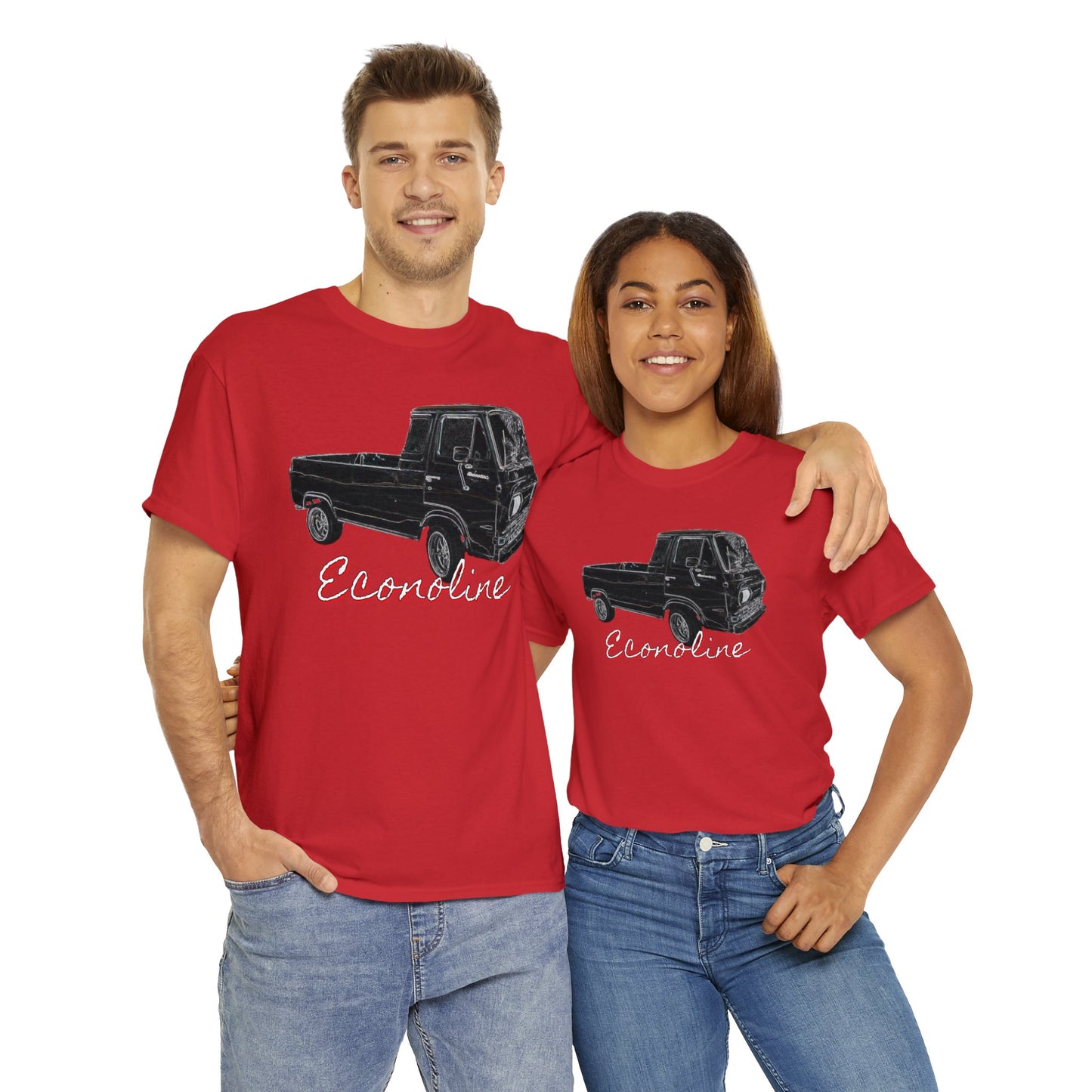 Econoline Pickup Truck, Vintage Pickup Truck, Old School Pickup Heavy Cotton Tee