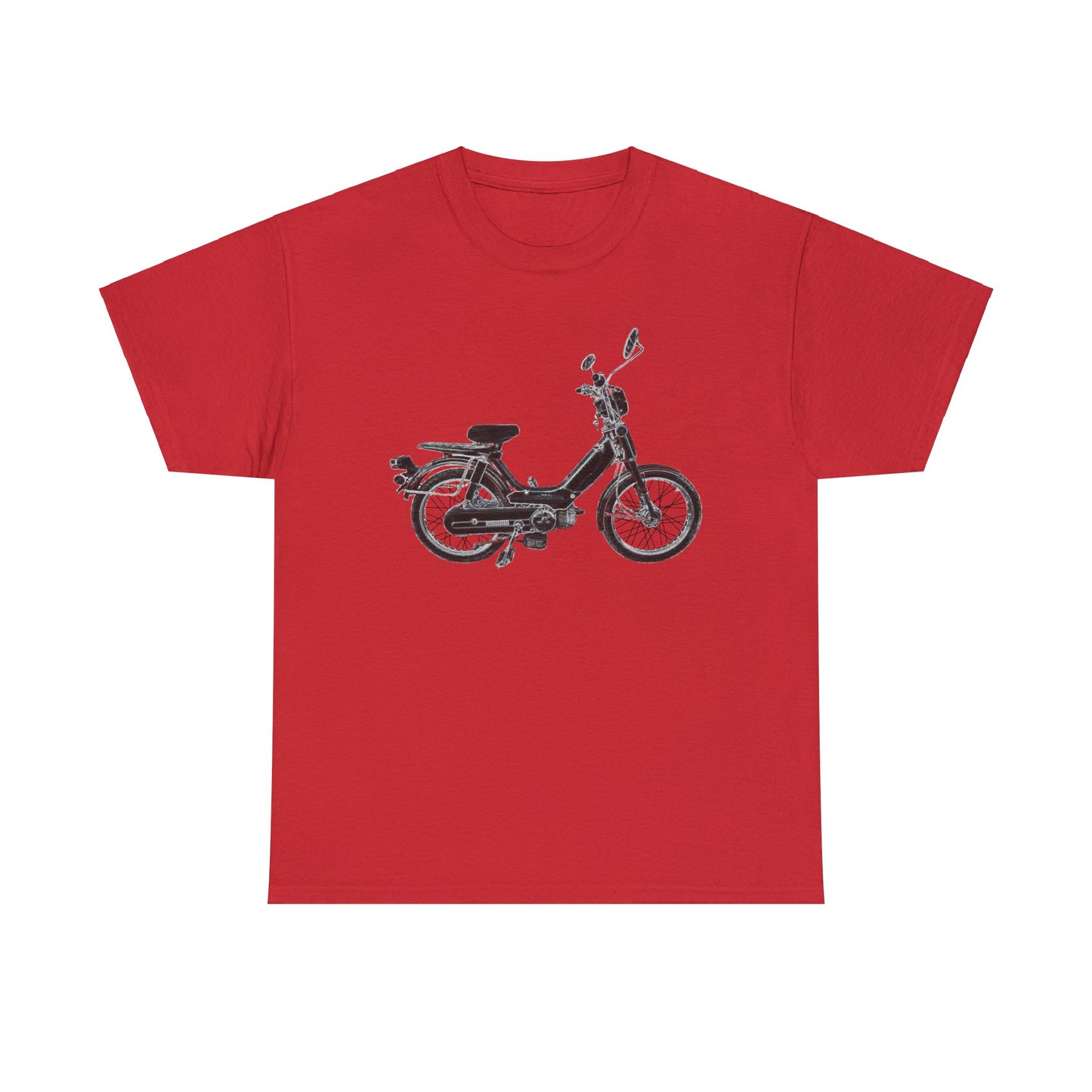 Vintage 1978 Pedal Moped Scooter Mini Bike Motorcycle Moped Heavy Cotton Tee